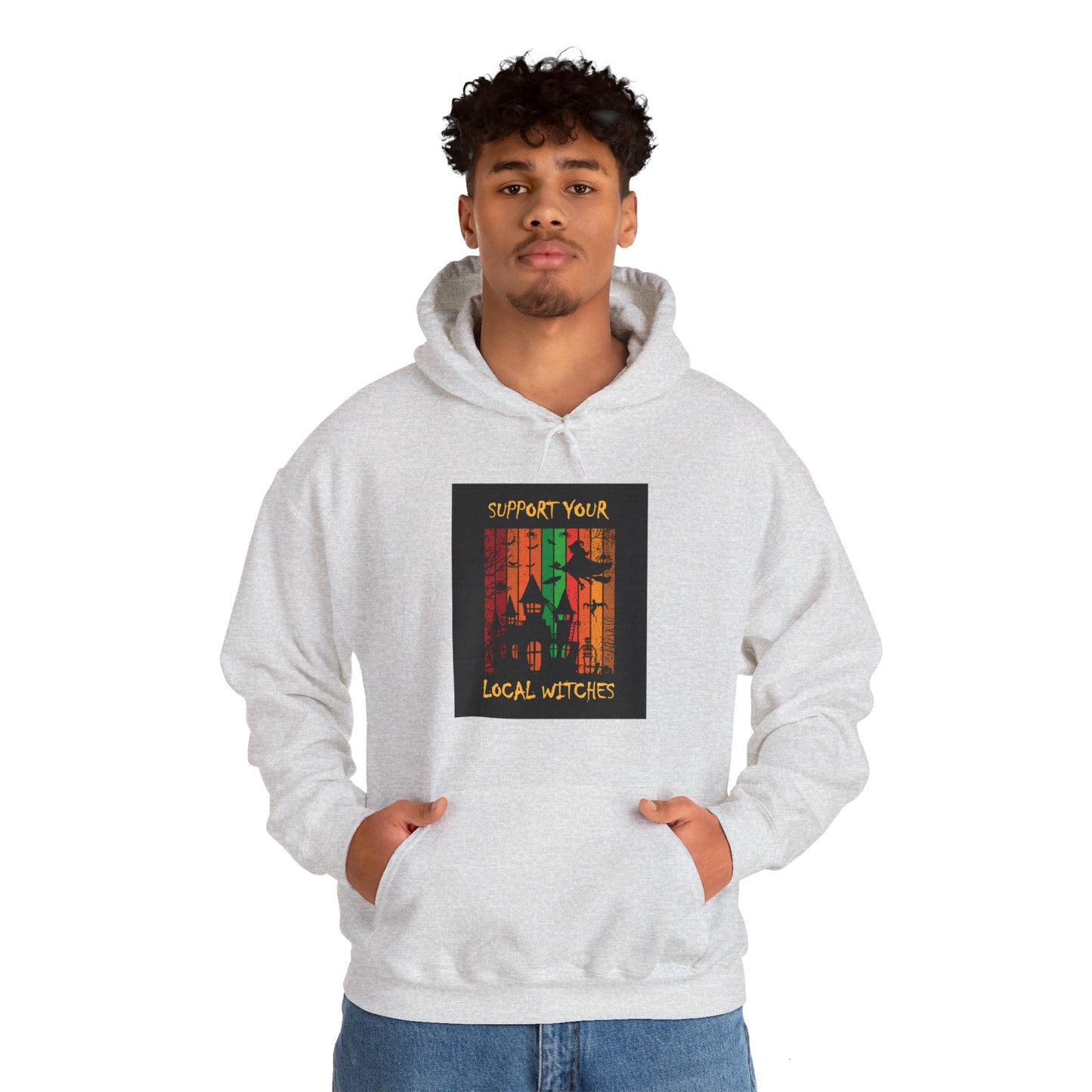 Hooded Sweatshirt-Unisex Heavy Blend™- Halloween - Support Your Local Witches by Lynn Salem Creates