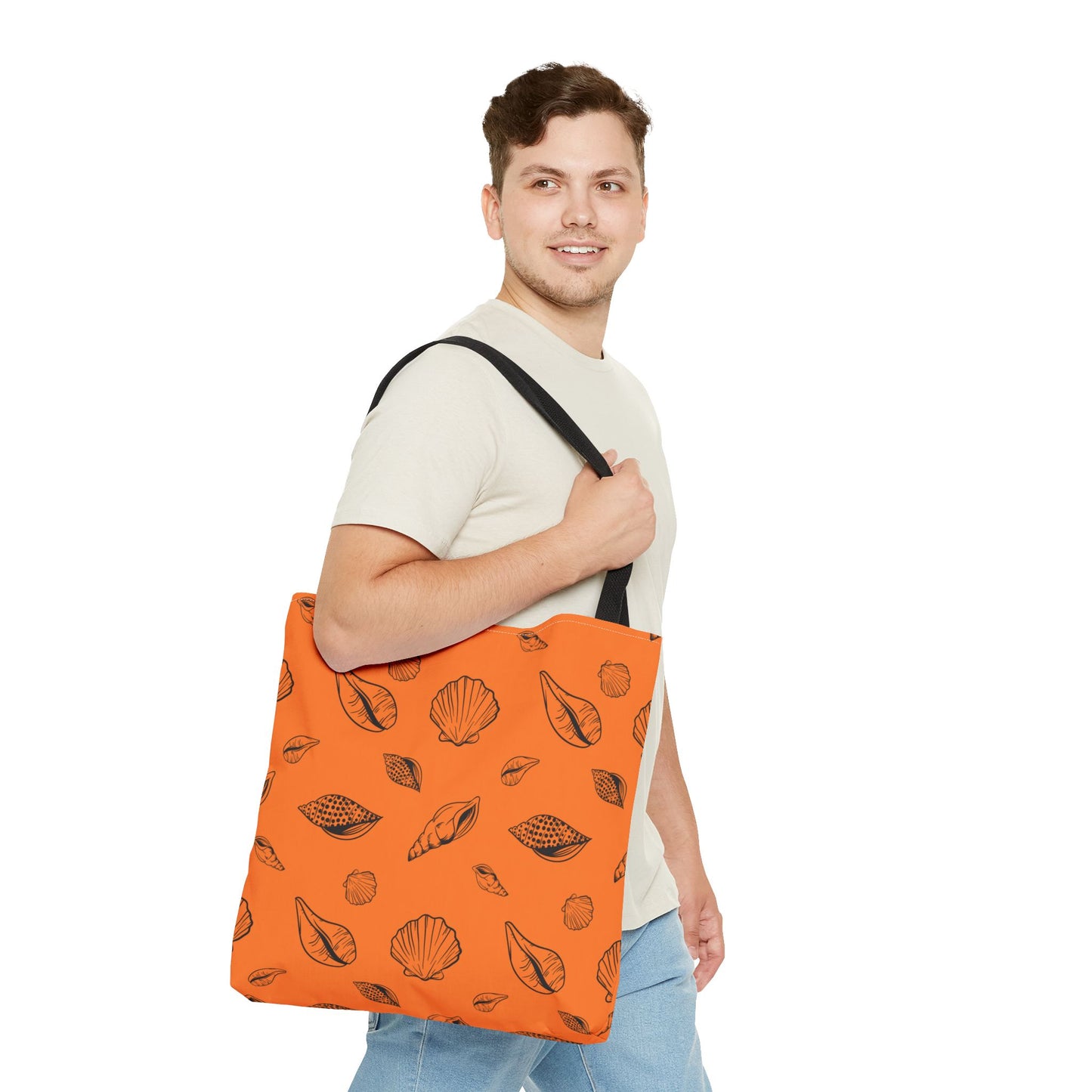 Tote Bag - Orange Sea Shell Design by Lynn Salem Creates