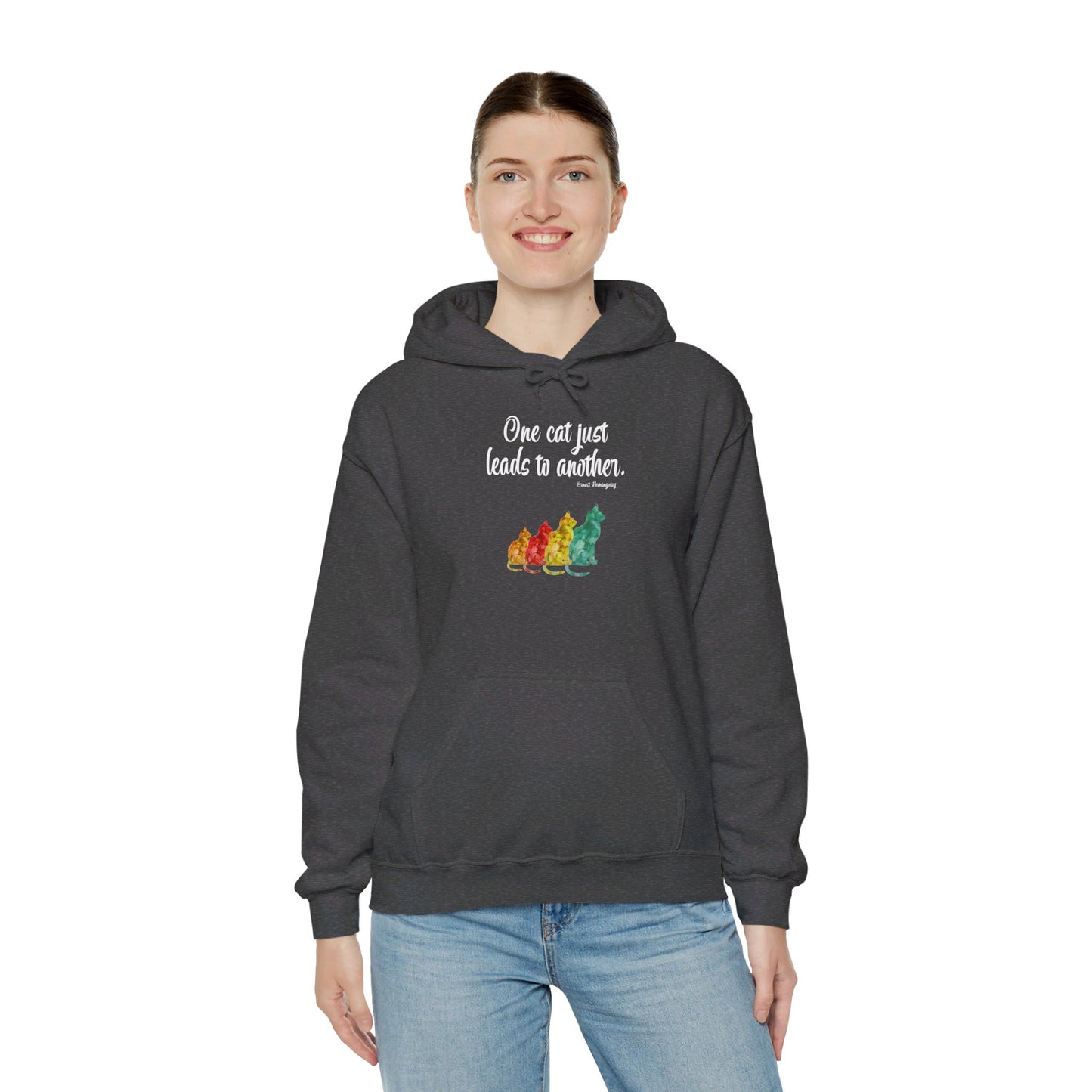 Sweatshirt (Hooded)- Unisex Heavy Blend™ - One Cat by Lynn Salem Creates