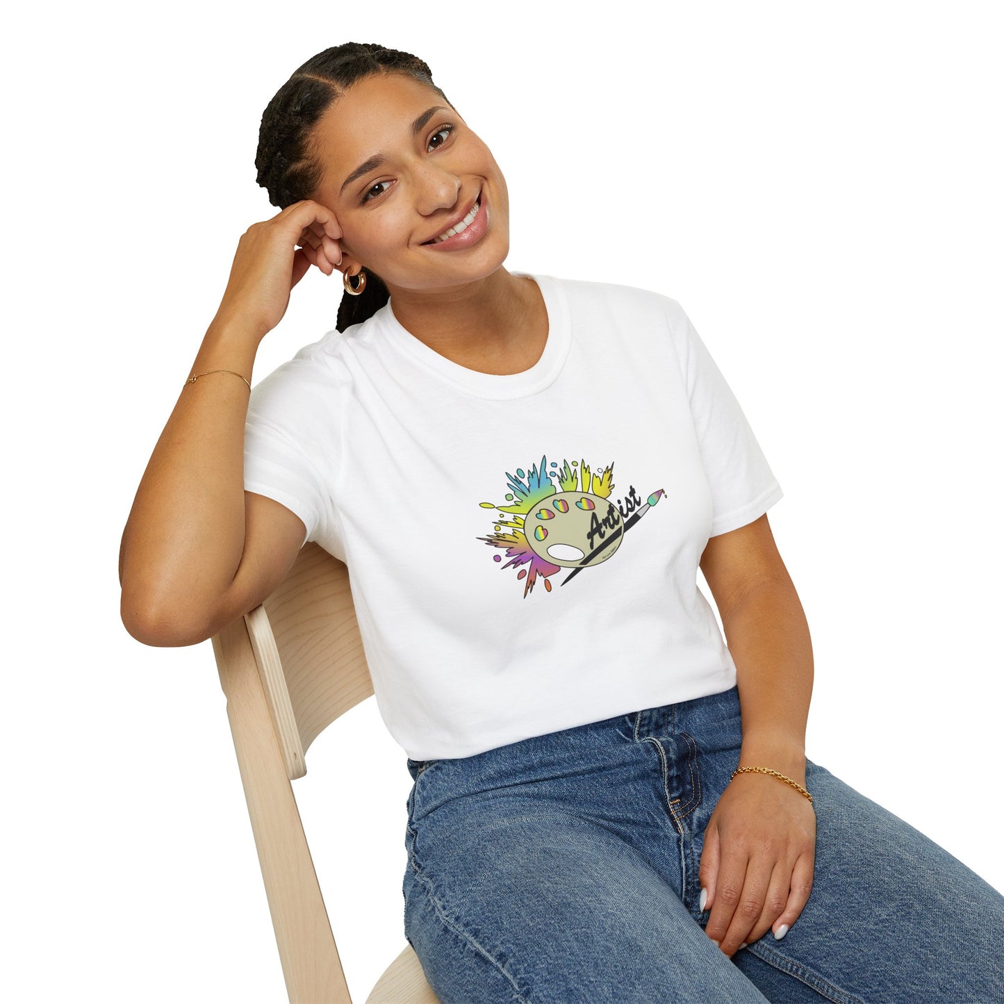 T-Shirt - Unisex Softstyle - Paint, Palette, Brush by Lynn Salem Creates