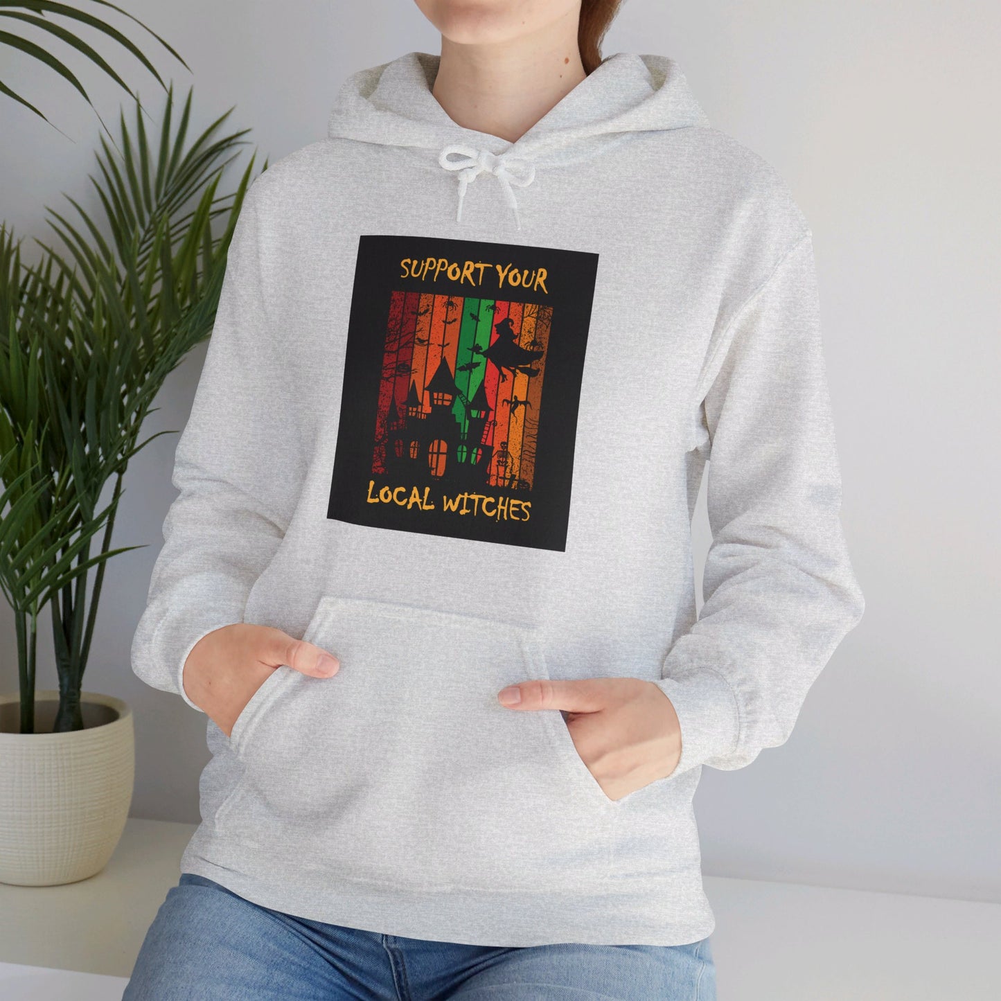 Hooded Sweatshirt-Unisex Heavy Blend™- Halloween - Support Your Local Witches by Lynn Salem Creates