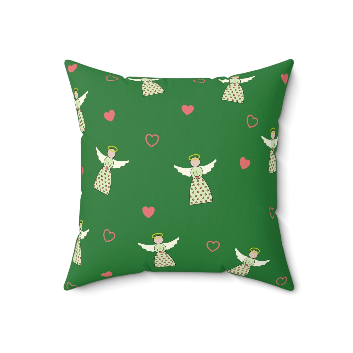 Square Pillow - Angels and Hearts by Lynn Salem Creates