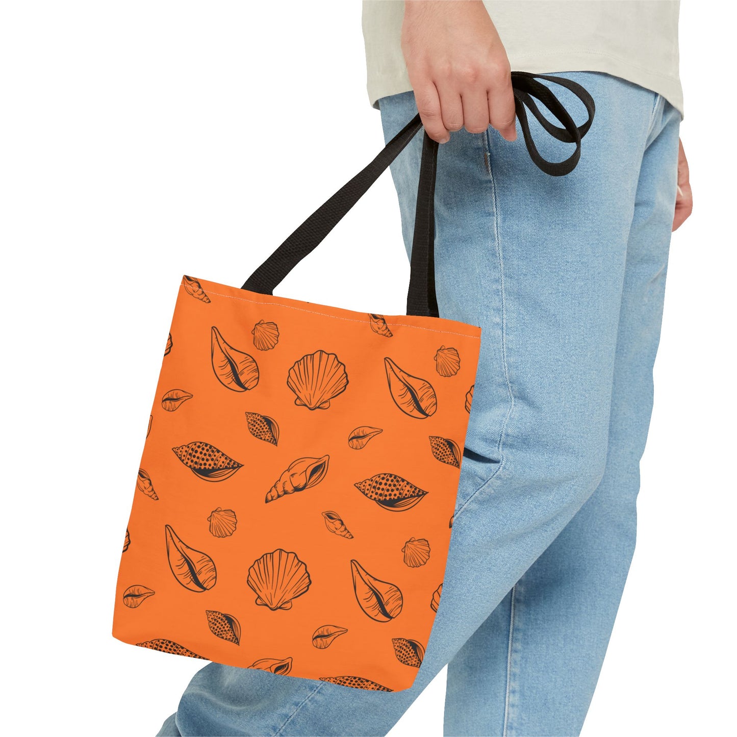 Tote Bag - Orange Sea Shell Design by Lynn Salem Creates
