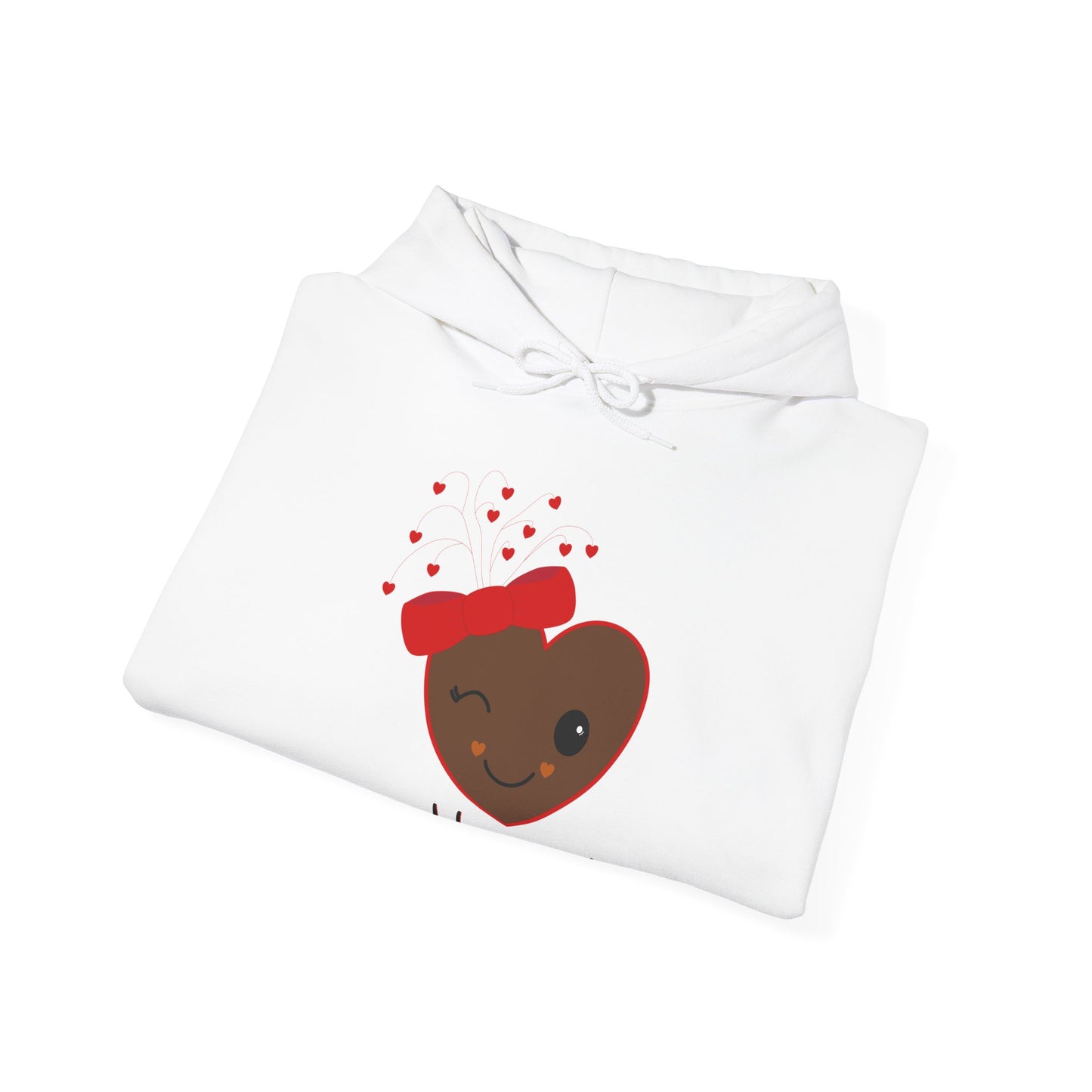Flirting Heart (Brown) Hooded Sweatshirt by Lynn Salem Creates