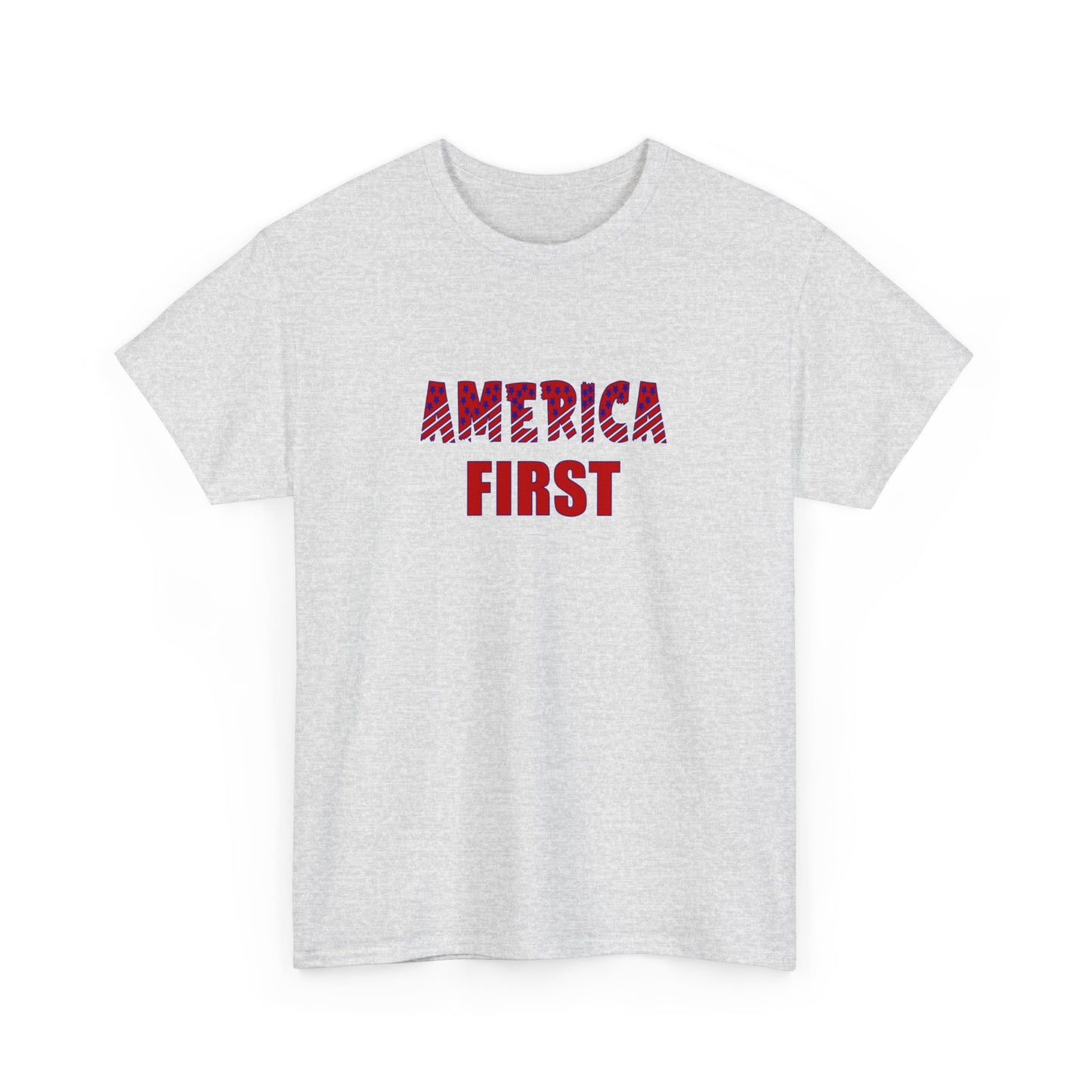 T-Shirt - Unisex Heavy Cotton - AMERICA FIRST by Lynn Salem Creates