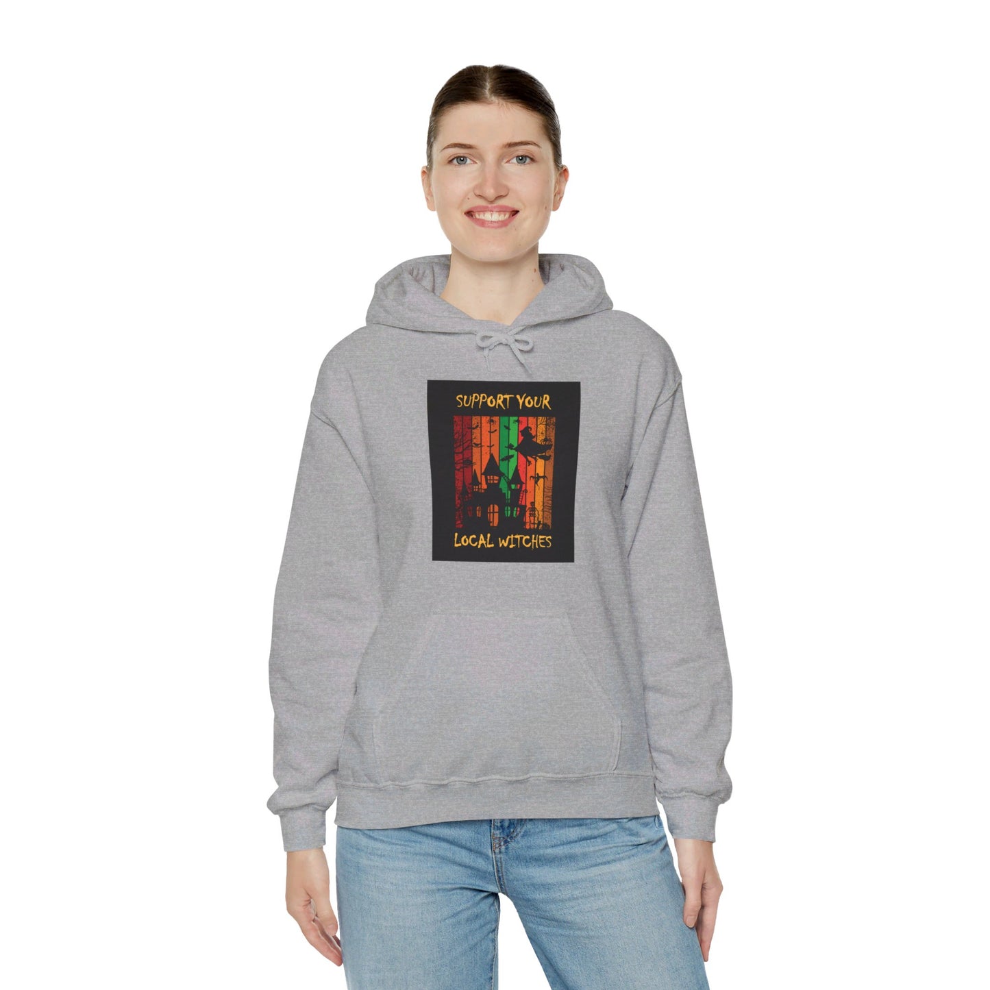 Hooded Sweatshirt-Unisex Heavy Blend™- Halloween - Support Your Local Witches by Lynn Salem Creates