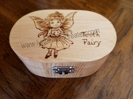 A - Hand Burned Tooth Fairy Box Custom Designed by Lynn Salem Creates