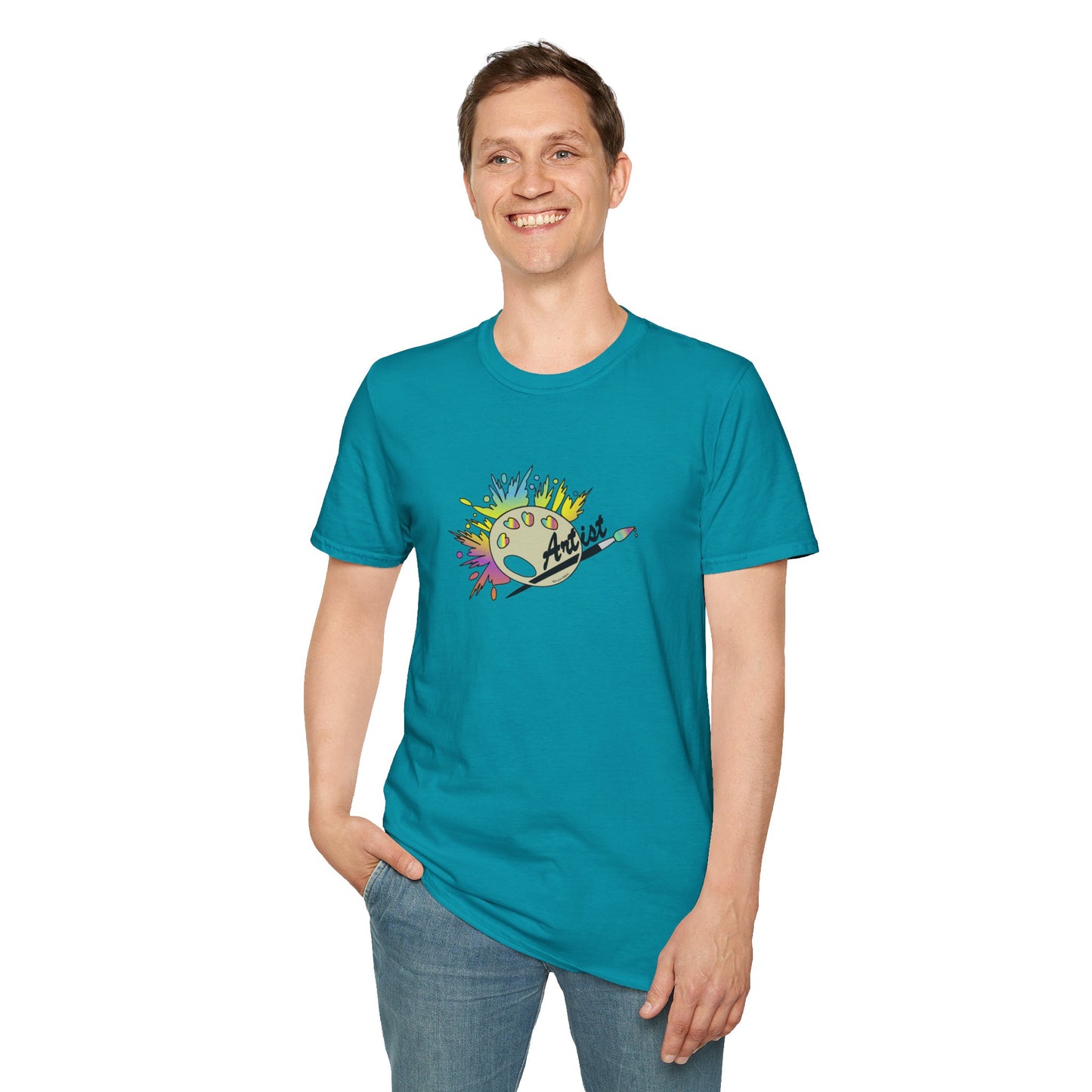 T-Shirt - Unisex Softstyle - Paint, Palette, Brush by Lynn Salem Creates