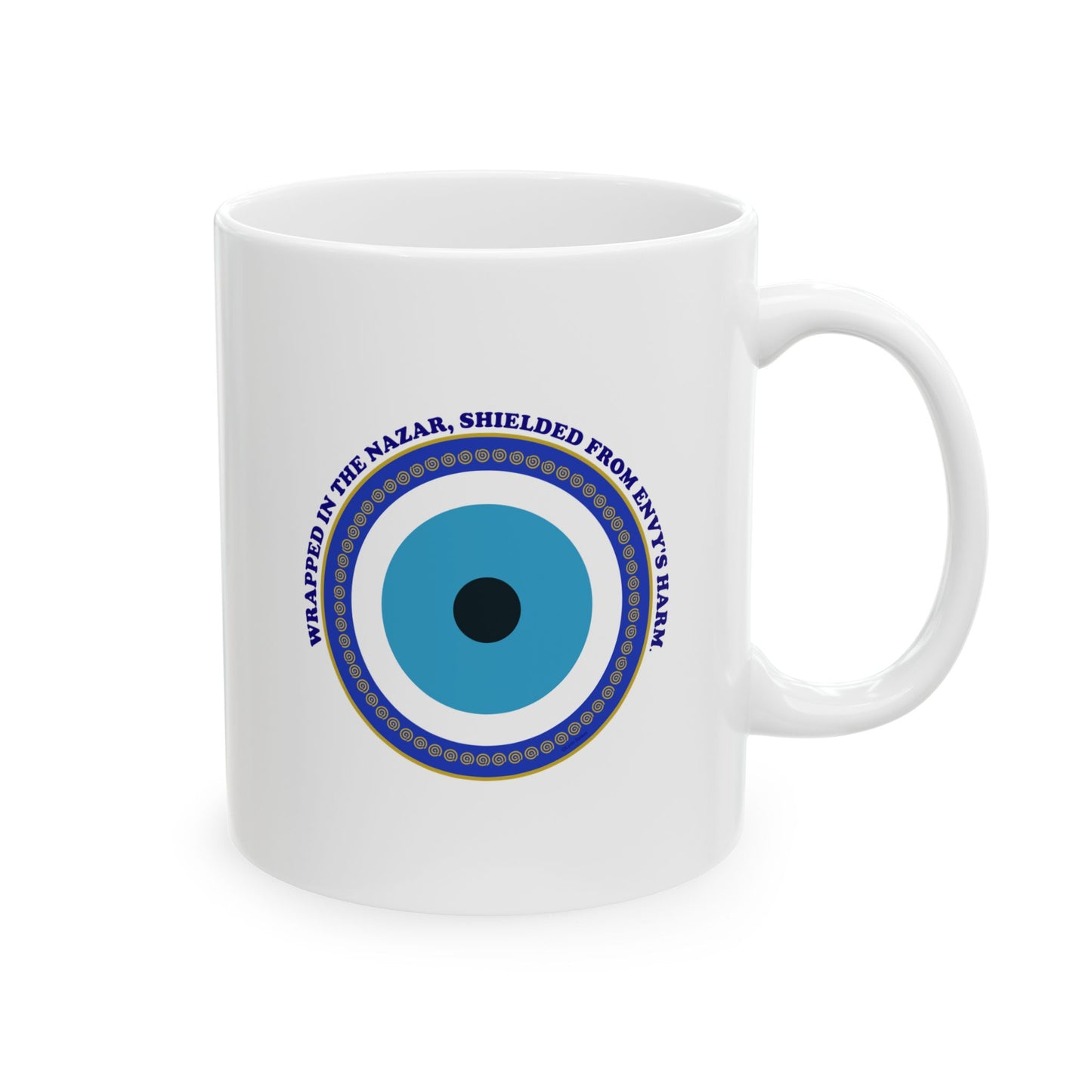 Evil Eye amulet - Ceramic Mug, (11oz, 15oz) - by Lynn salem Creates