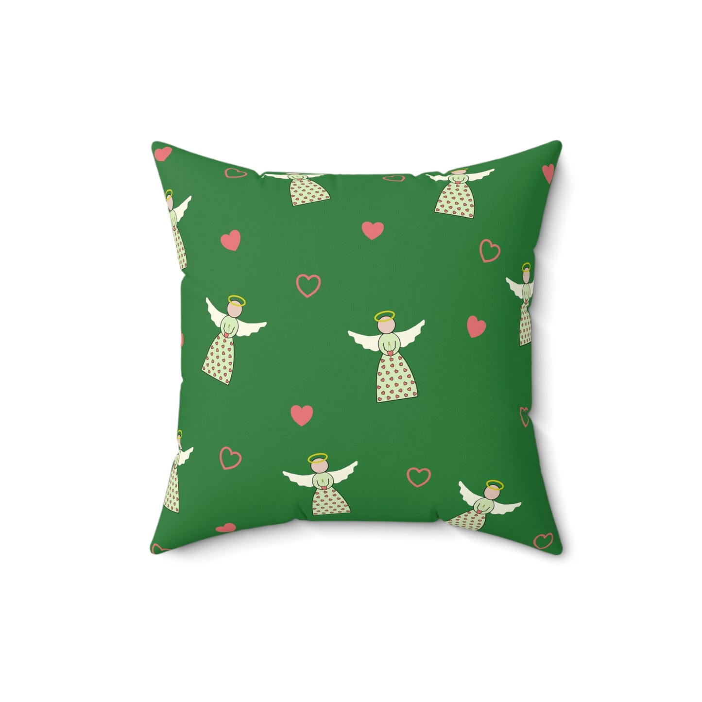 Square Pillow - Angels and Hearts by Lynn Salem Creates