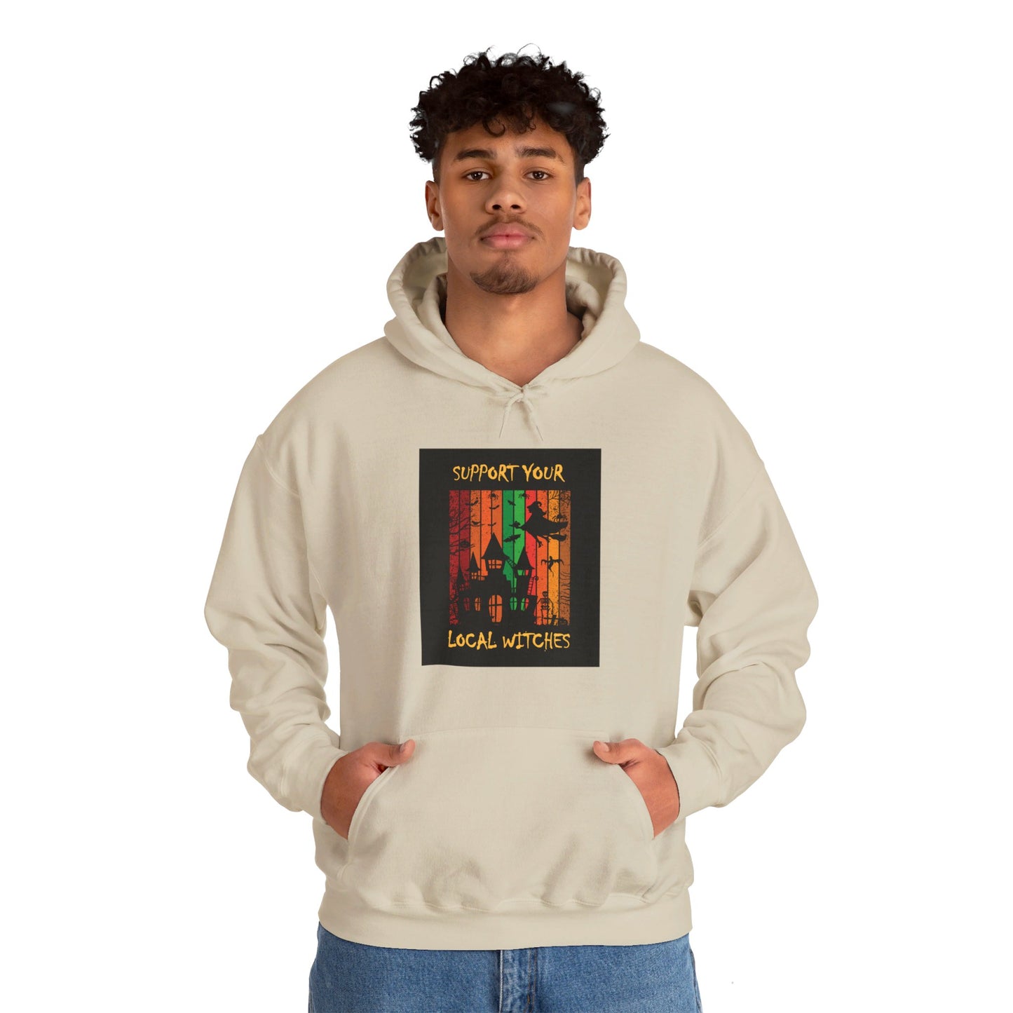 Hooded Sweatshirt-Unisex Heavy Blend™- Halloween - Support Your Local Witches by Lynn Salem Creates