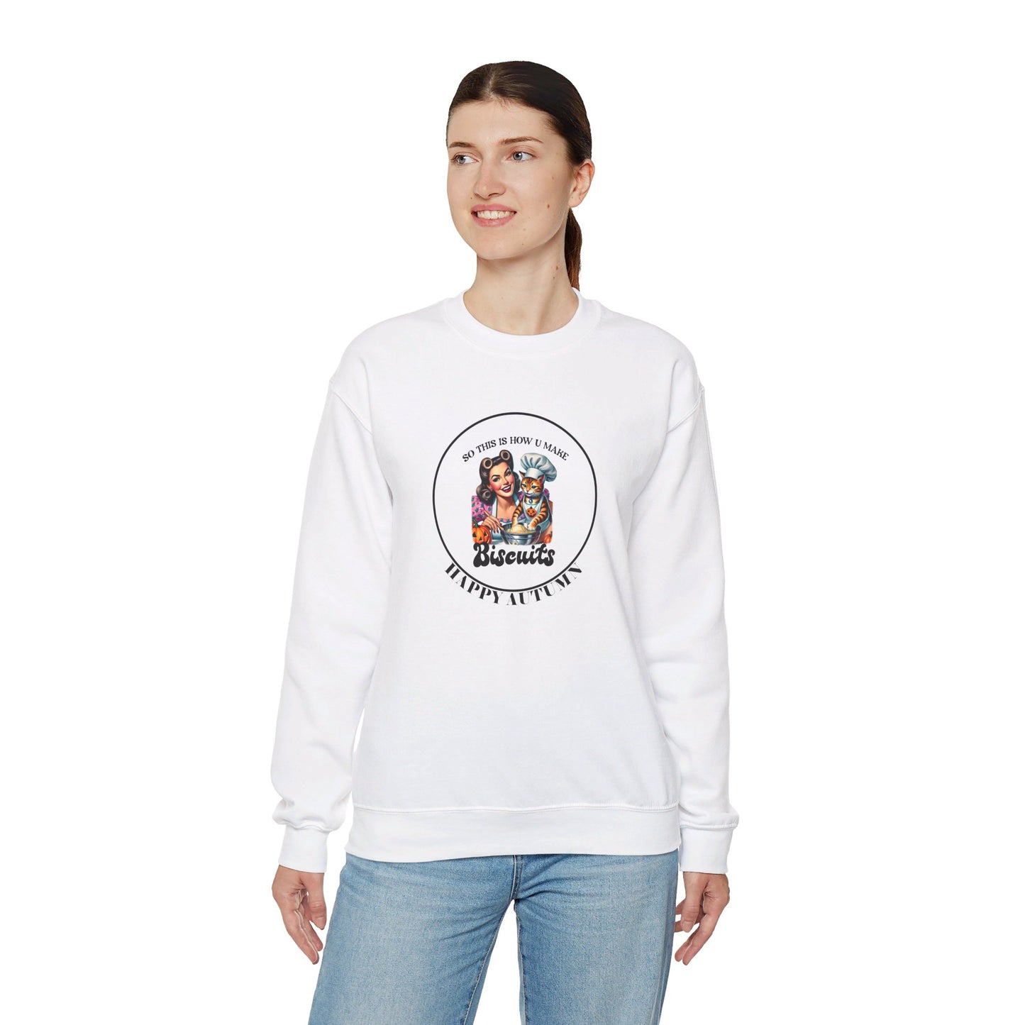 Crewneck Sweatshirt-Unisex Heavy Blend™ - Autumn - Making Biscuits by Lynn Salem Creates