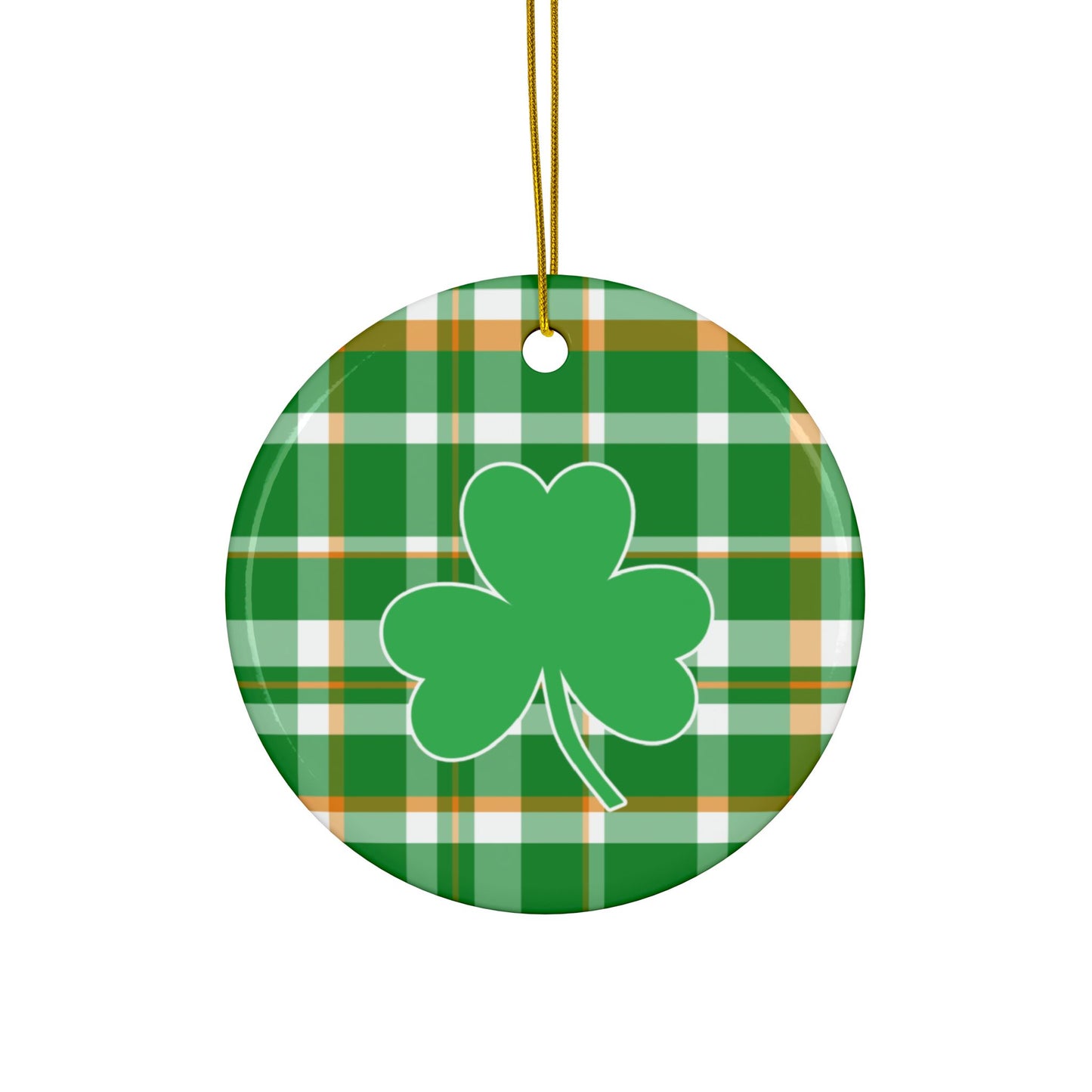 Shamrock Design Round Ornament by Lynn Salem Creates