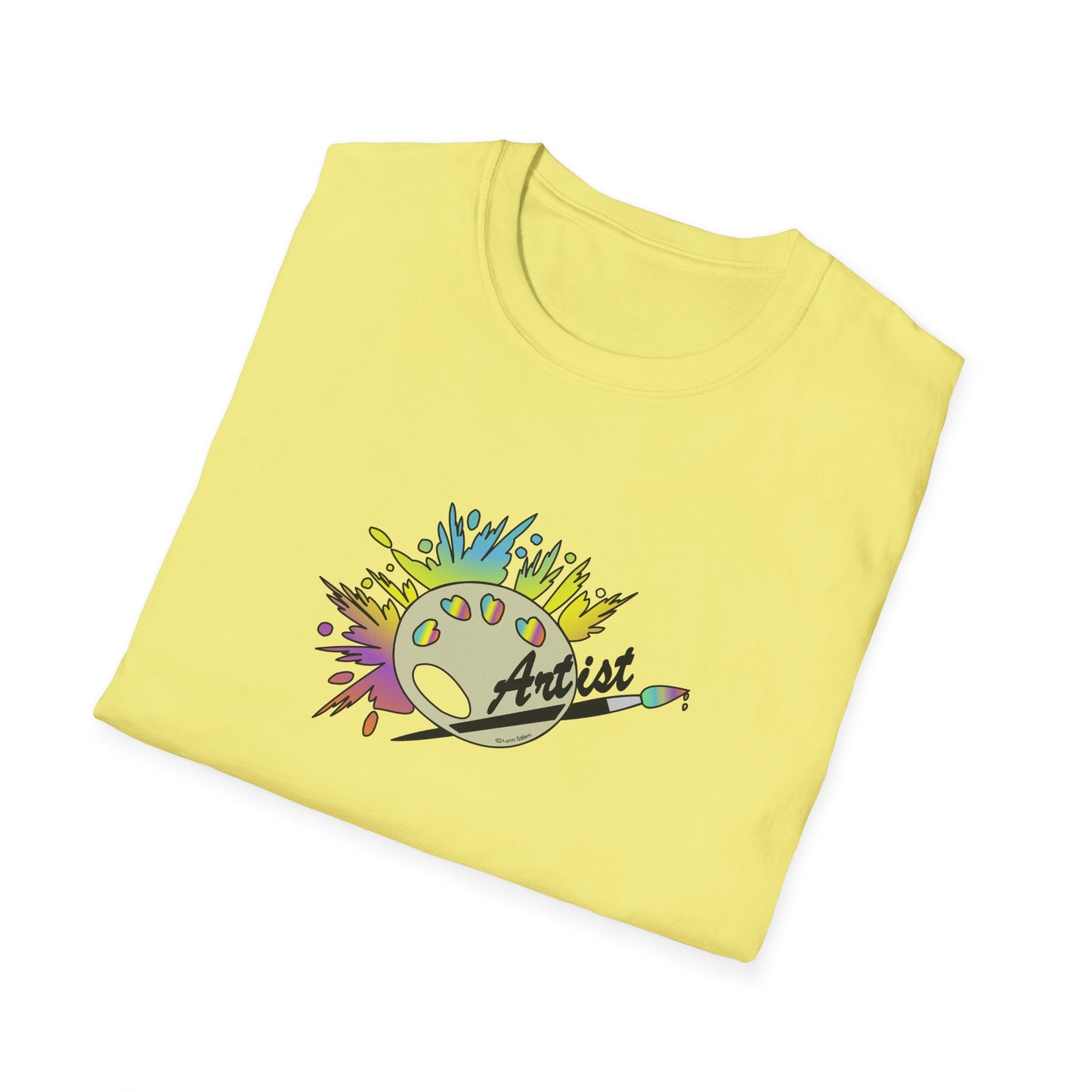 T-Shirt - Unisex Softstyle - Paint, Palette, Brush by Lynn Salem Creates