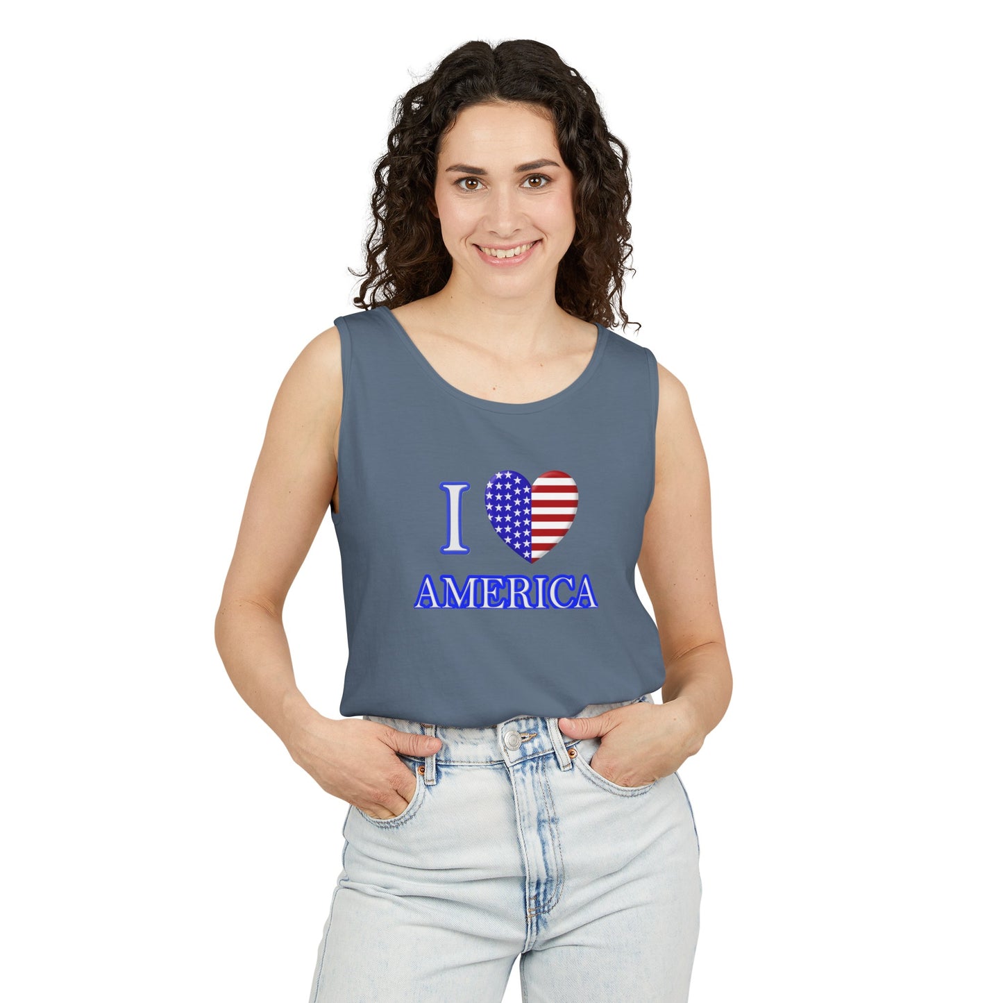 Tank Top - Unisex Garment-Dyed - I Love America
