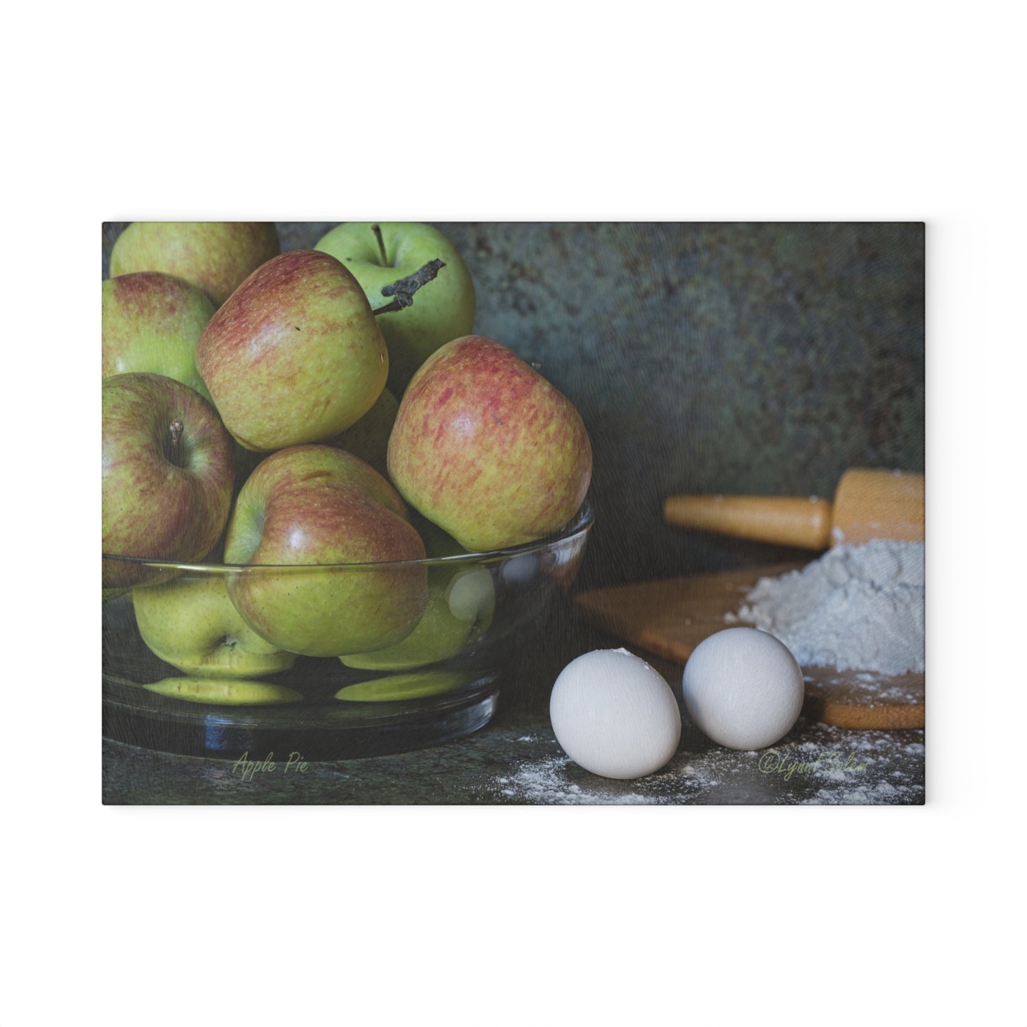 Apple Pie Glass Cutting Board by Lynn Salem Creates