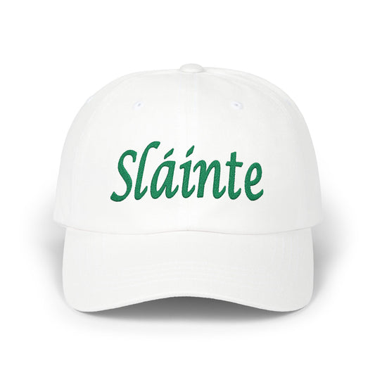 "Sláinte" Embroidered Classic Dad Cap by Lynn Salem Creates