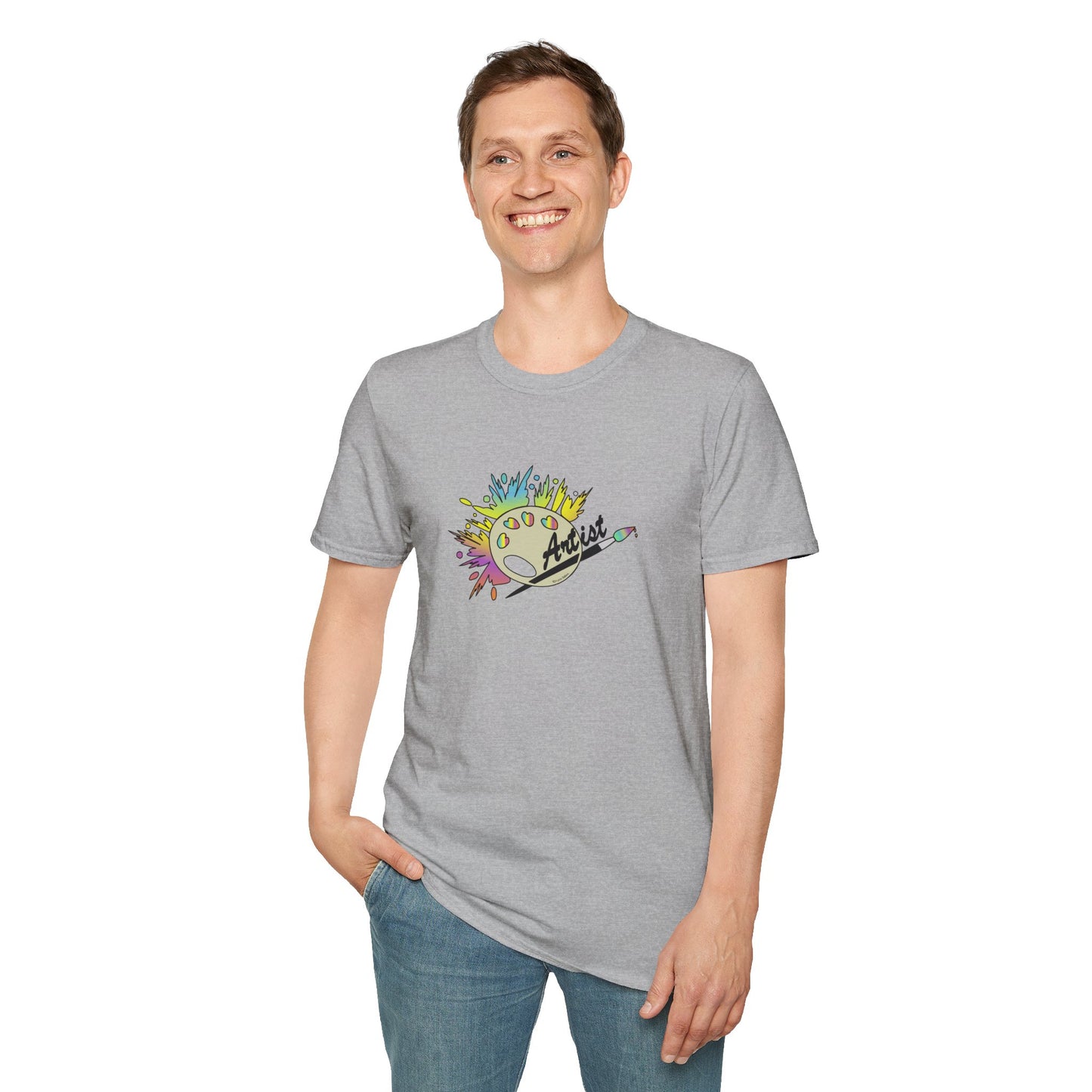 T-Shirt - Unisex Softstyle - Paint, Palette, Brush by Lynn Salem Creates