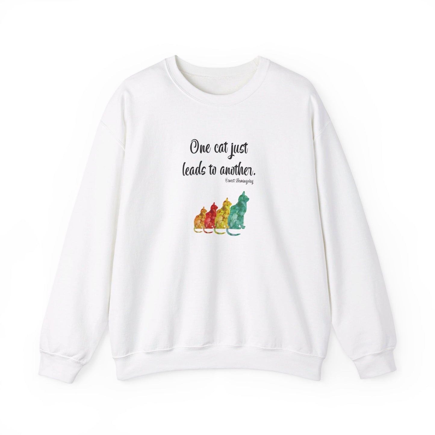 Sweatshirt (Crewneck) - Unisex Heavy Blend™ - One Cat by Lynn Salem Creates