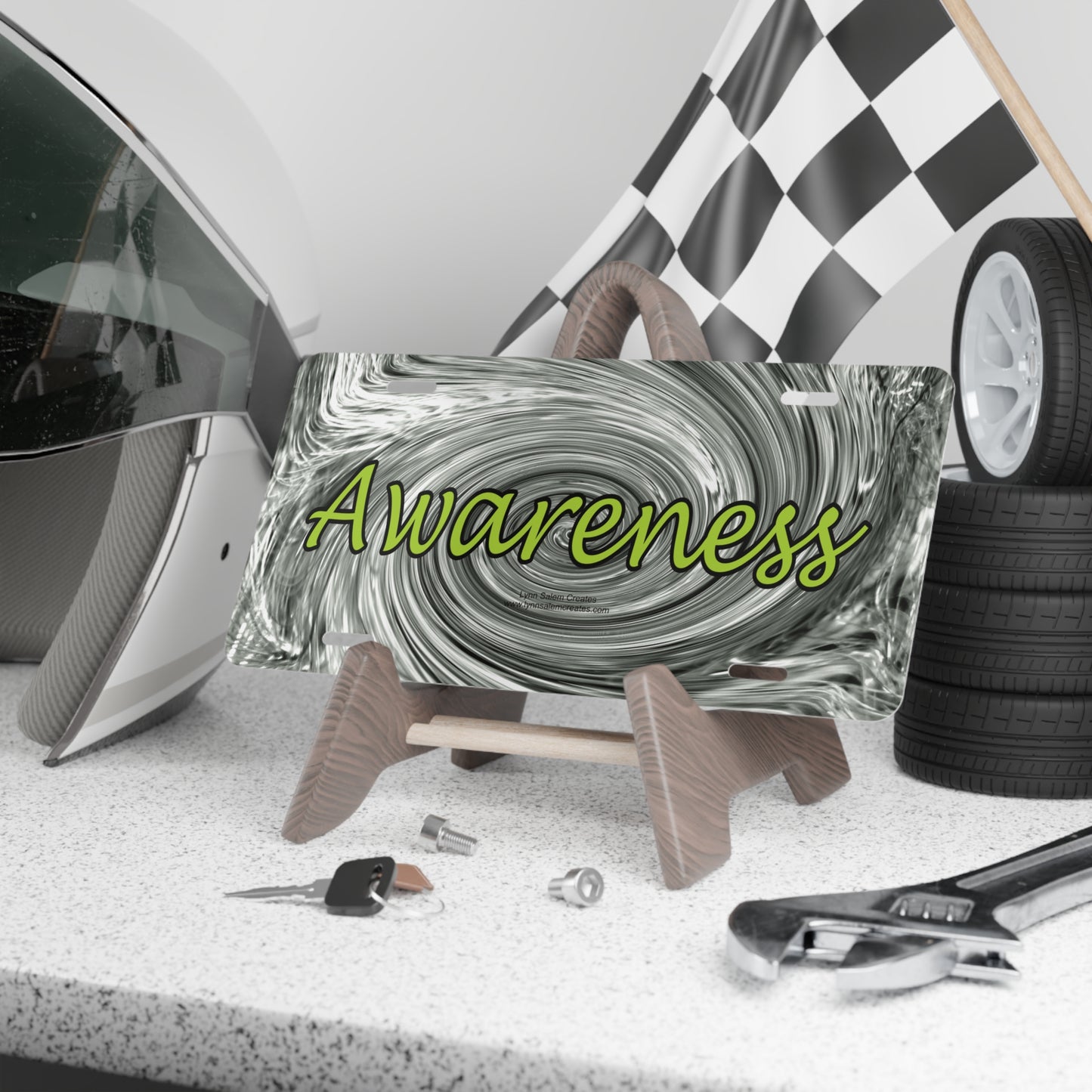 Car Accessories - Vanity Plate - Awareness by Lynn Salem Creates