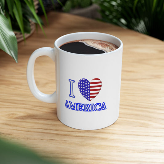 I Love America - Ceramic Mug, (11oz, 15oz) - by Lynn Salem Creates
