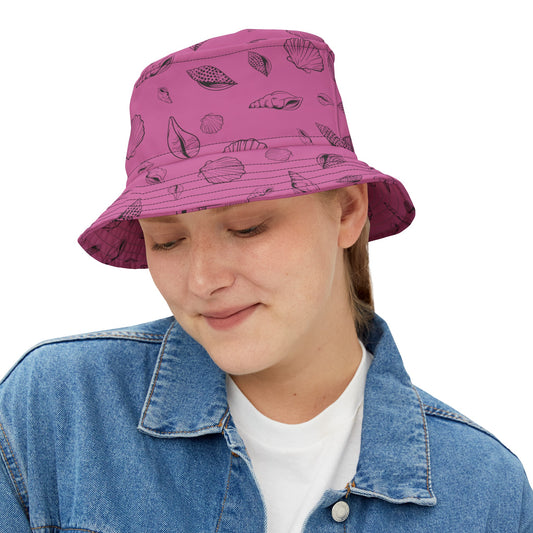 Sea Shell Design Bucket Hat (Light Pink) by Lynn Salem Creates