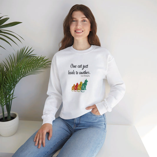 Sweatshirt (Crewneck) - Unisex Heavy Blend™ - One Cat by Lynn Salem Creates