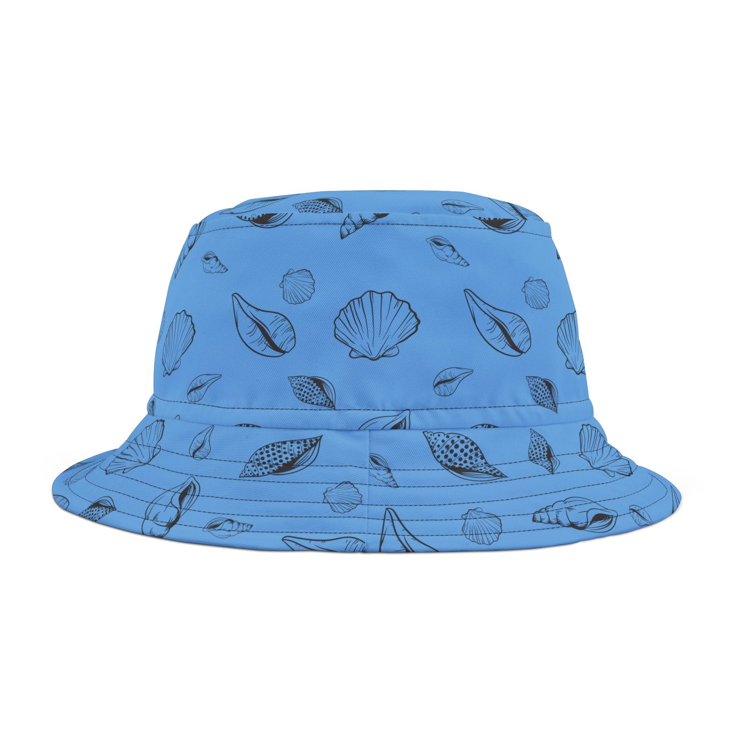 Sea Shell Design Bucket Hat (Light Blue) by Lynn Salem Creates