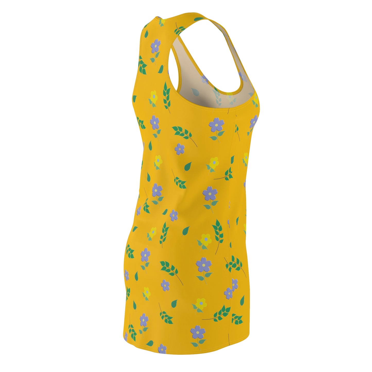 Racerback Dress (Yellow) Floral Design