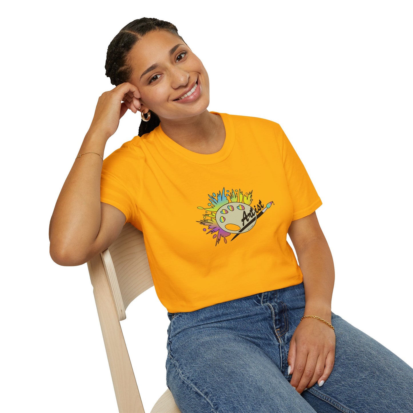T-Shirt - Unisex Softstyle - Paint, Palette, Brush by Lynn Salem Creates