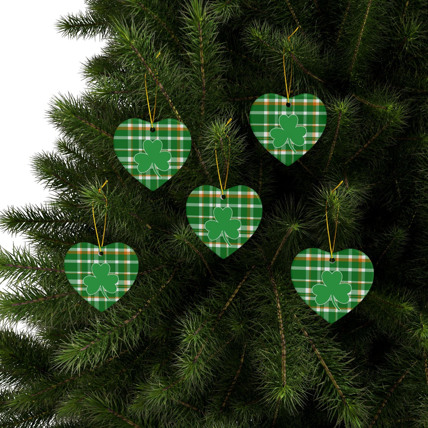 Shamrock Heart Shaped Ornament by Lynn Salem Creates