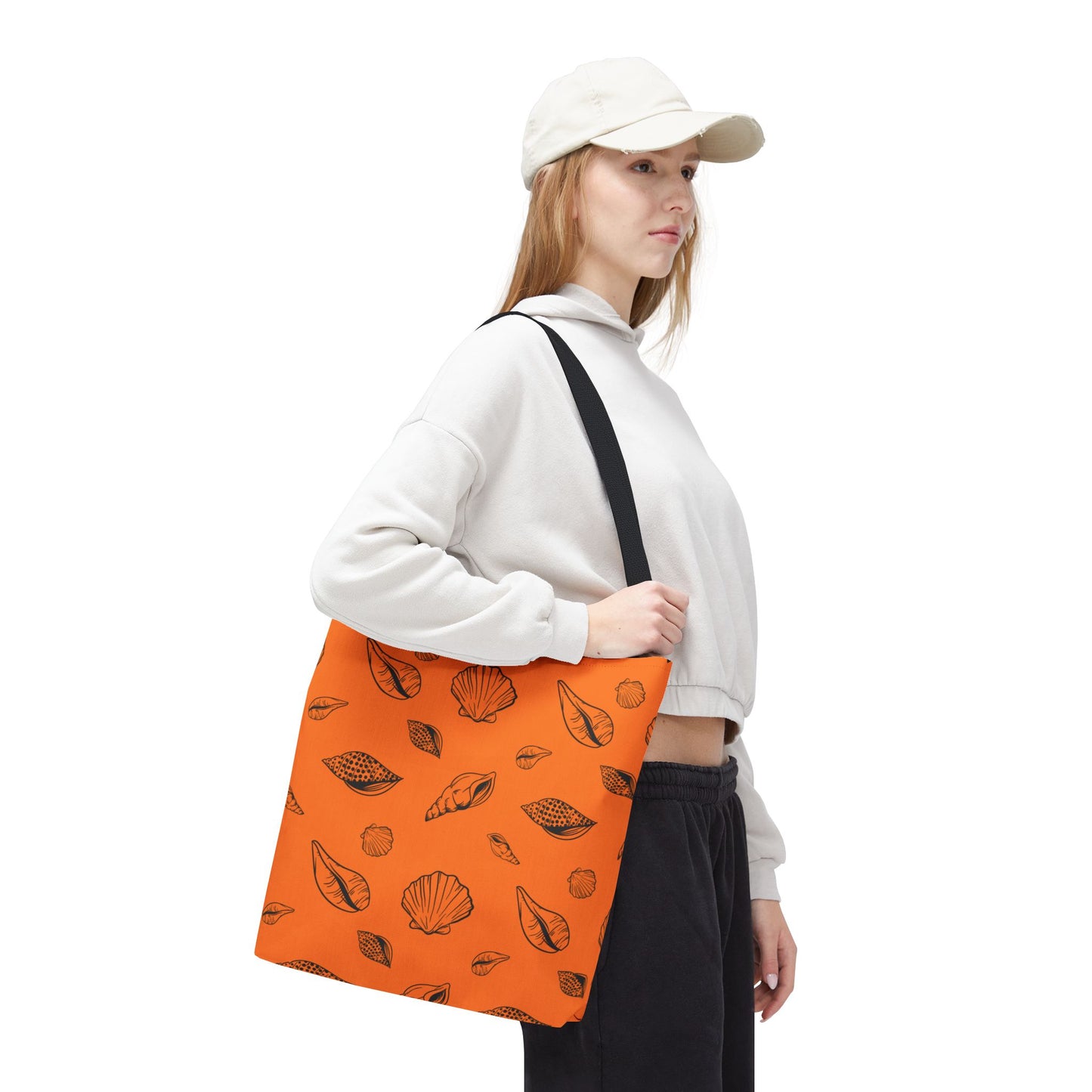 Tote Bag - Orange Sea Shell Design by Lynn Salem Creates