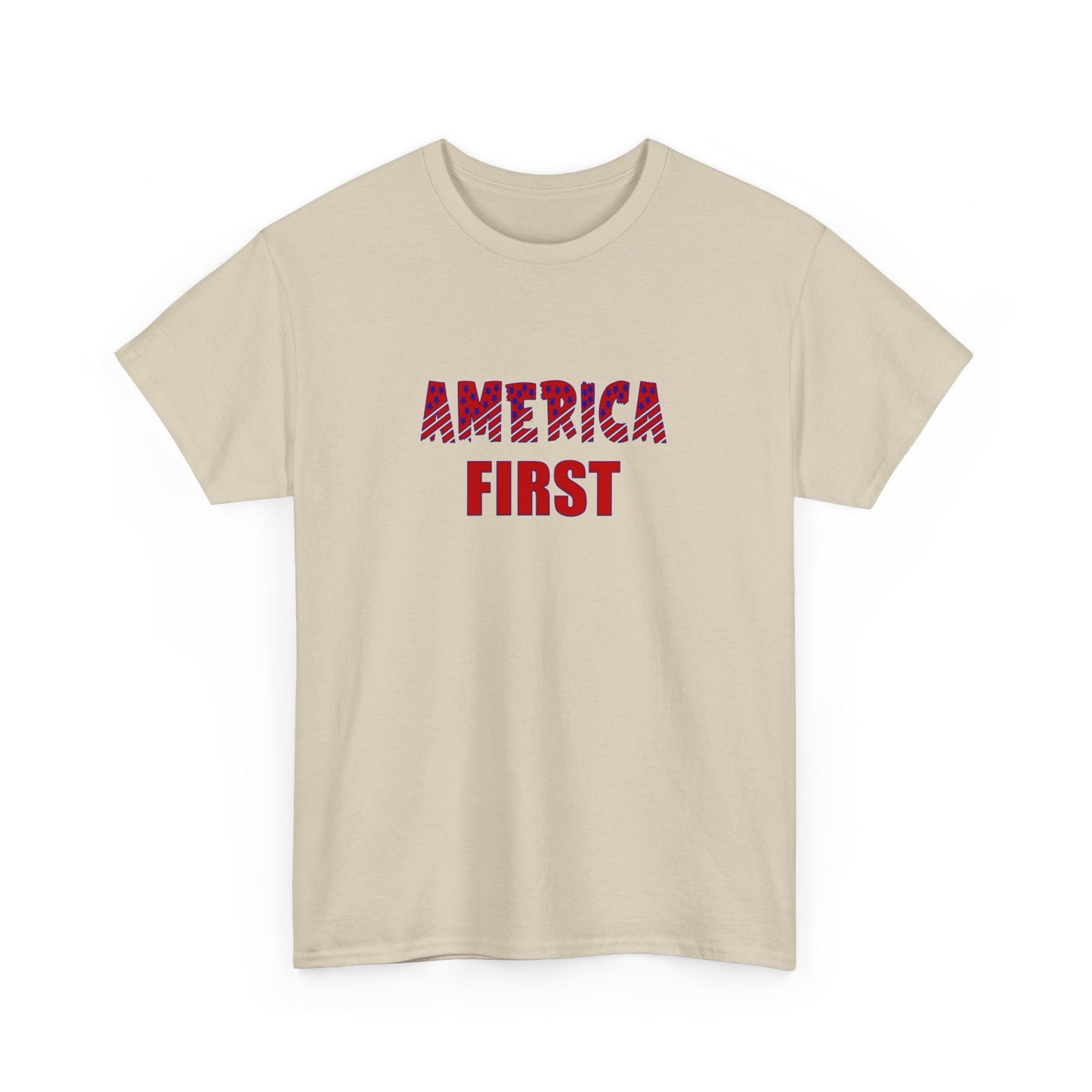 T-Shirt - Unisex Heavy Cotton - AMERICA FIRST by Lynn Salem Creates