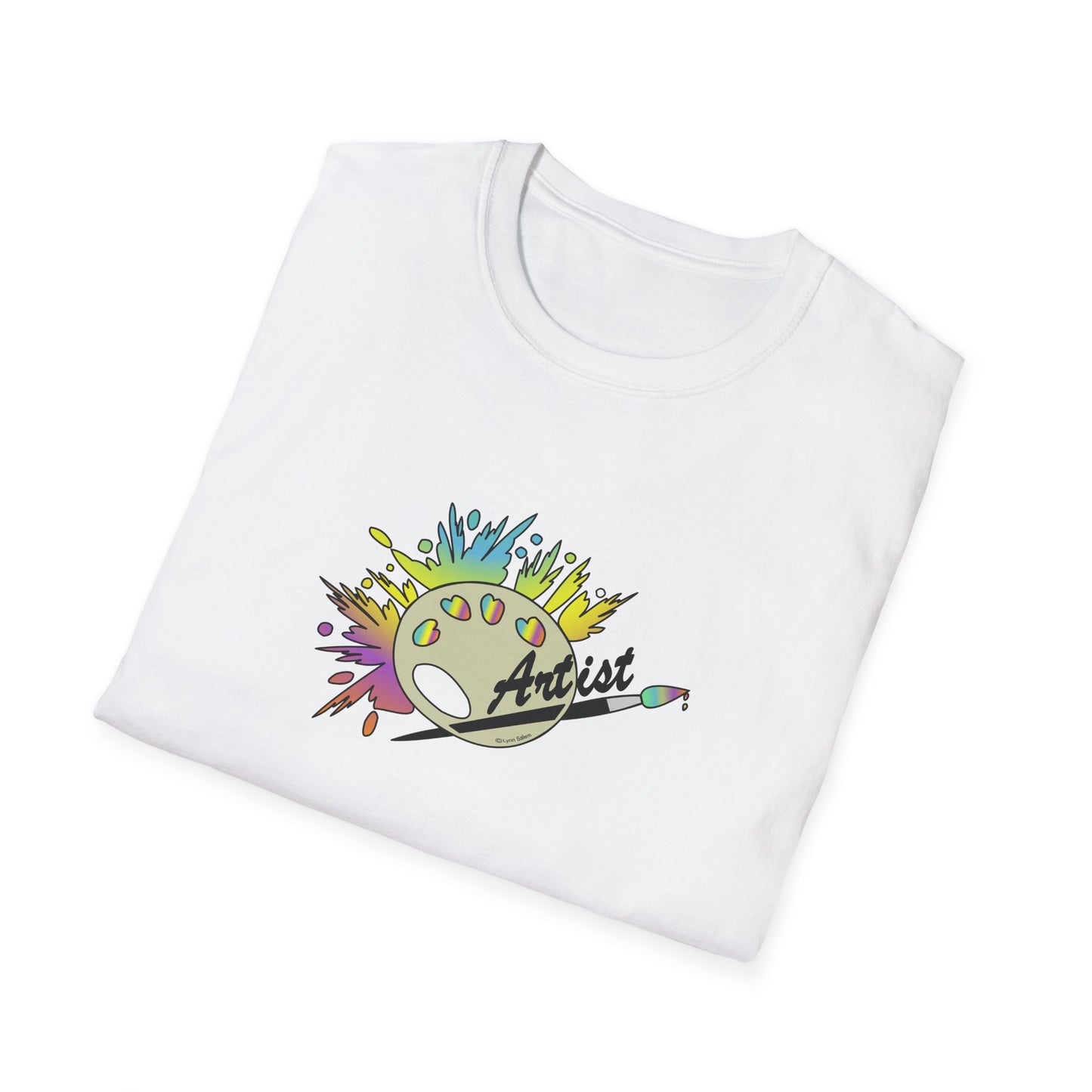 T-Shirt - Unisex Softstyle - Paint, Palette, Brush by Lynn Salem Creates