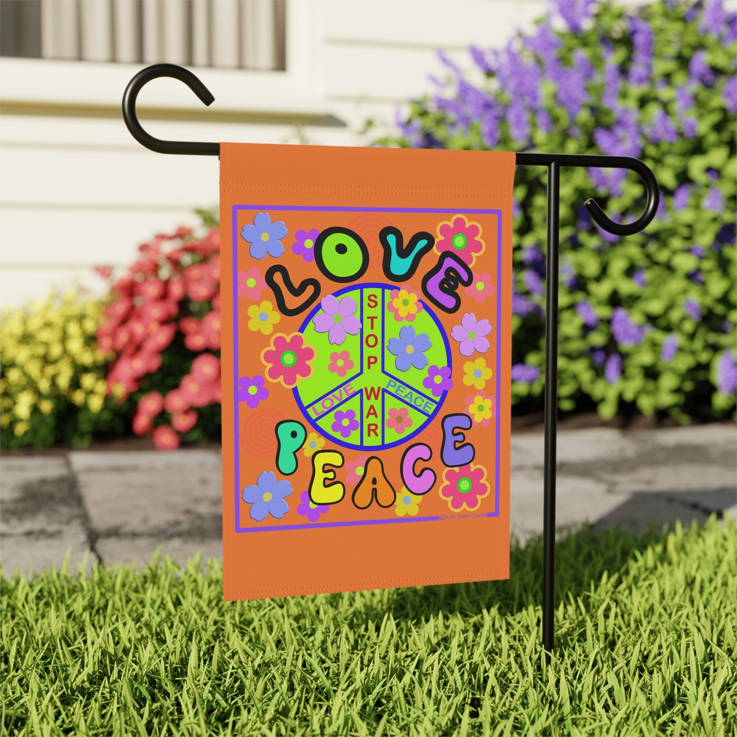 Garden Flag- Love and Peace by Lynn Salem Creates
