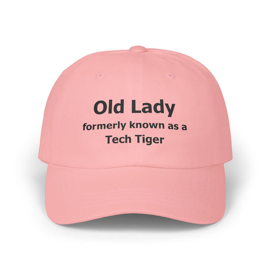Tech HS - Embroidered Hat - Old Lady formerly known as a Tech Tiger (black text) by Lynn Salem Creates