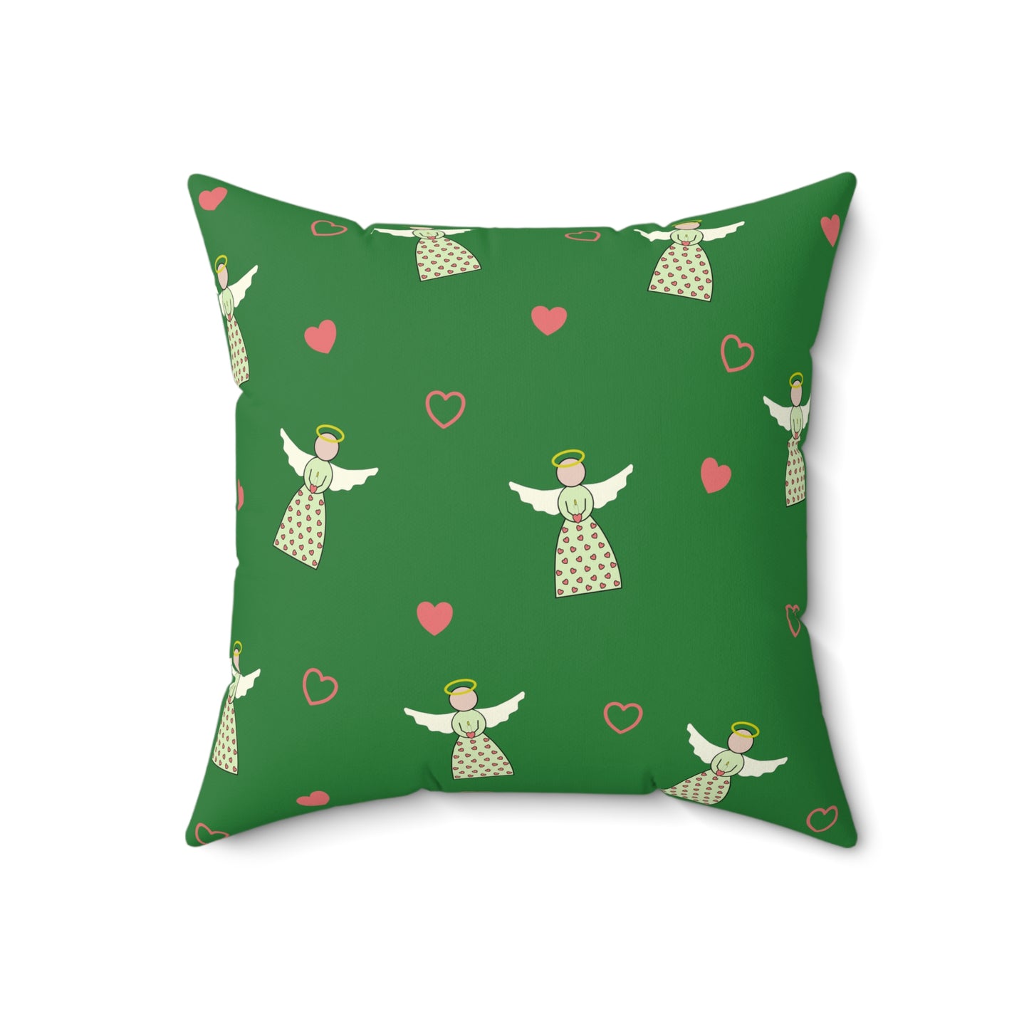 Square Pillow - Angels and Hearts by Lynn Salem Creates