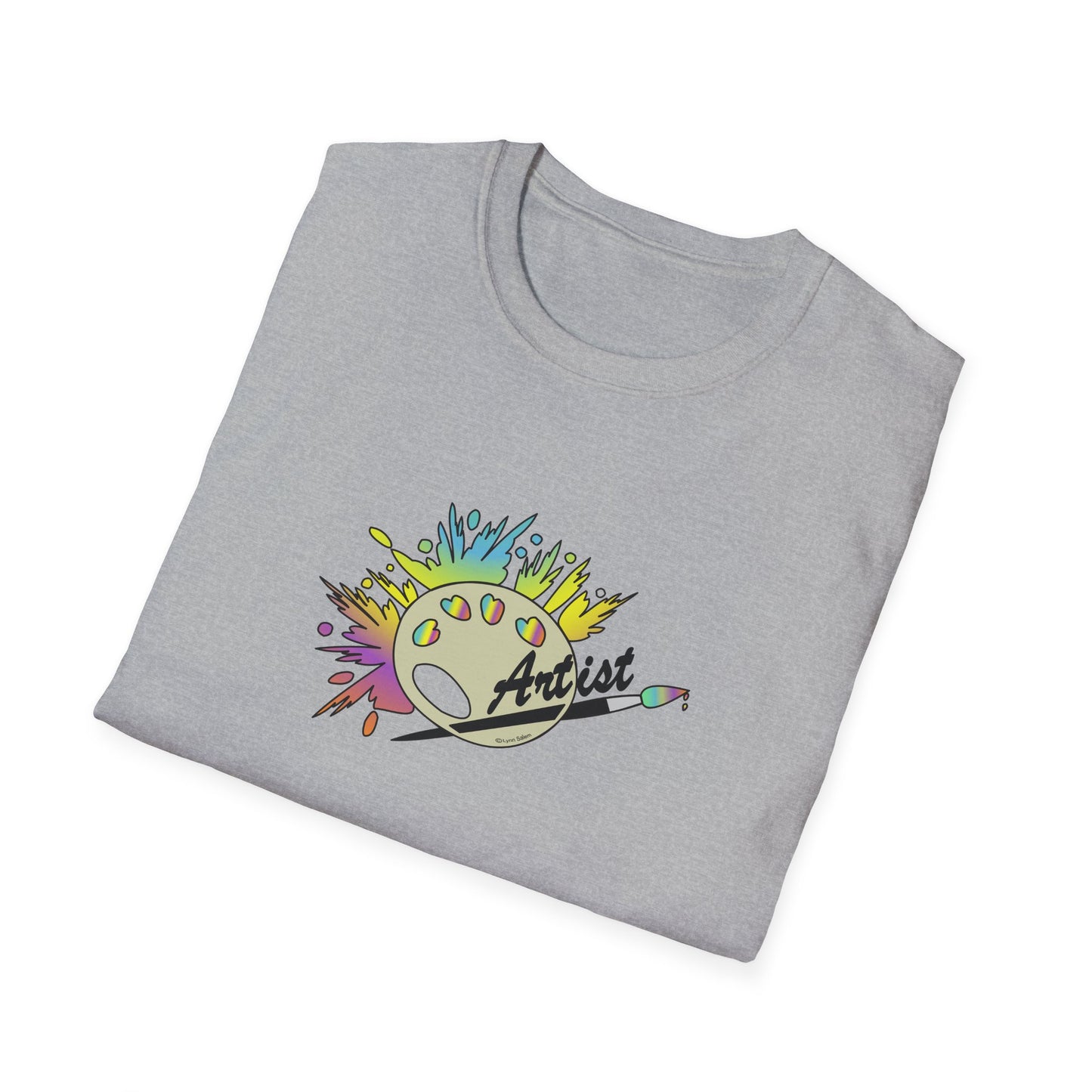 T-Shirt - Unisex Softstyle - Paint, Palette, Brush by Lynn Salem Creates