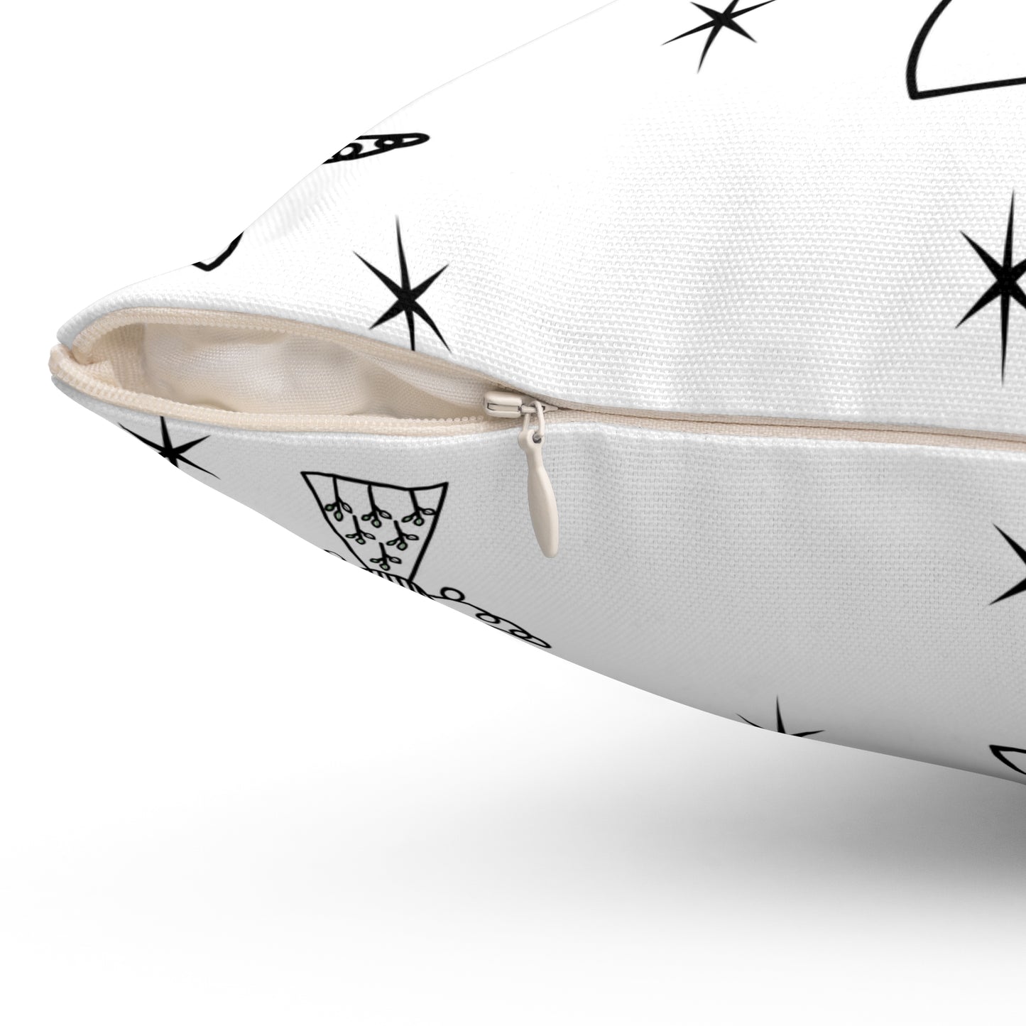 Square Pillow - Angels - Black and White by Lynn Salem Creates