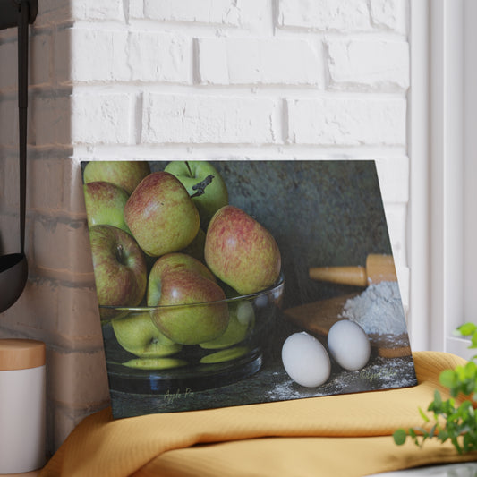 Apple Pie Glass Cutting Board by Lynn Salem Creates