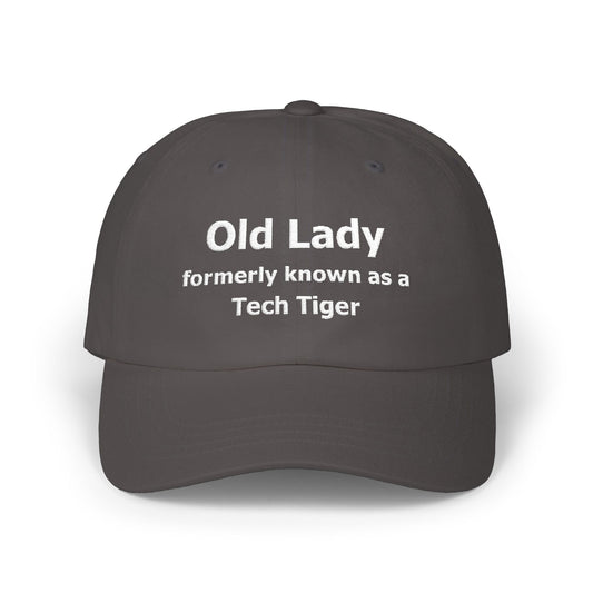 Tech HS - Embroidered Hat - Old Lady formerly known as a Tech Tiger (white text) by Lynn Salem Creates
