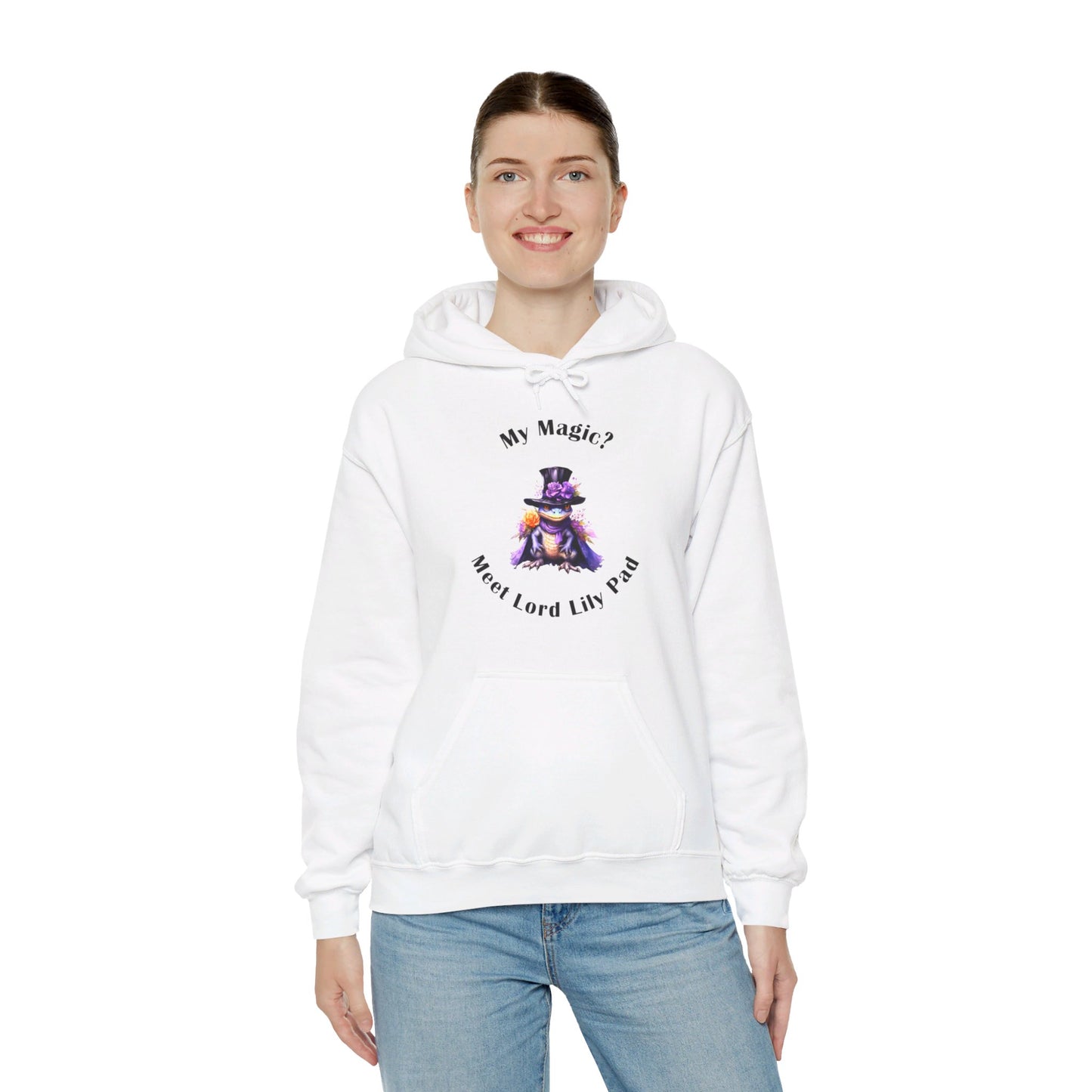 Hooded Sweatshirt-Unisex Heavy Blend™ -Meet Lord Lily Pad by Lynn Salem Creates