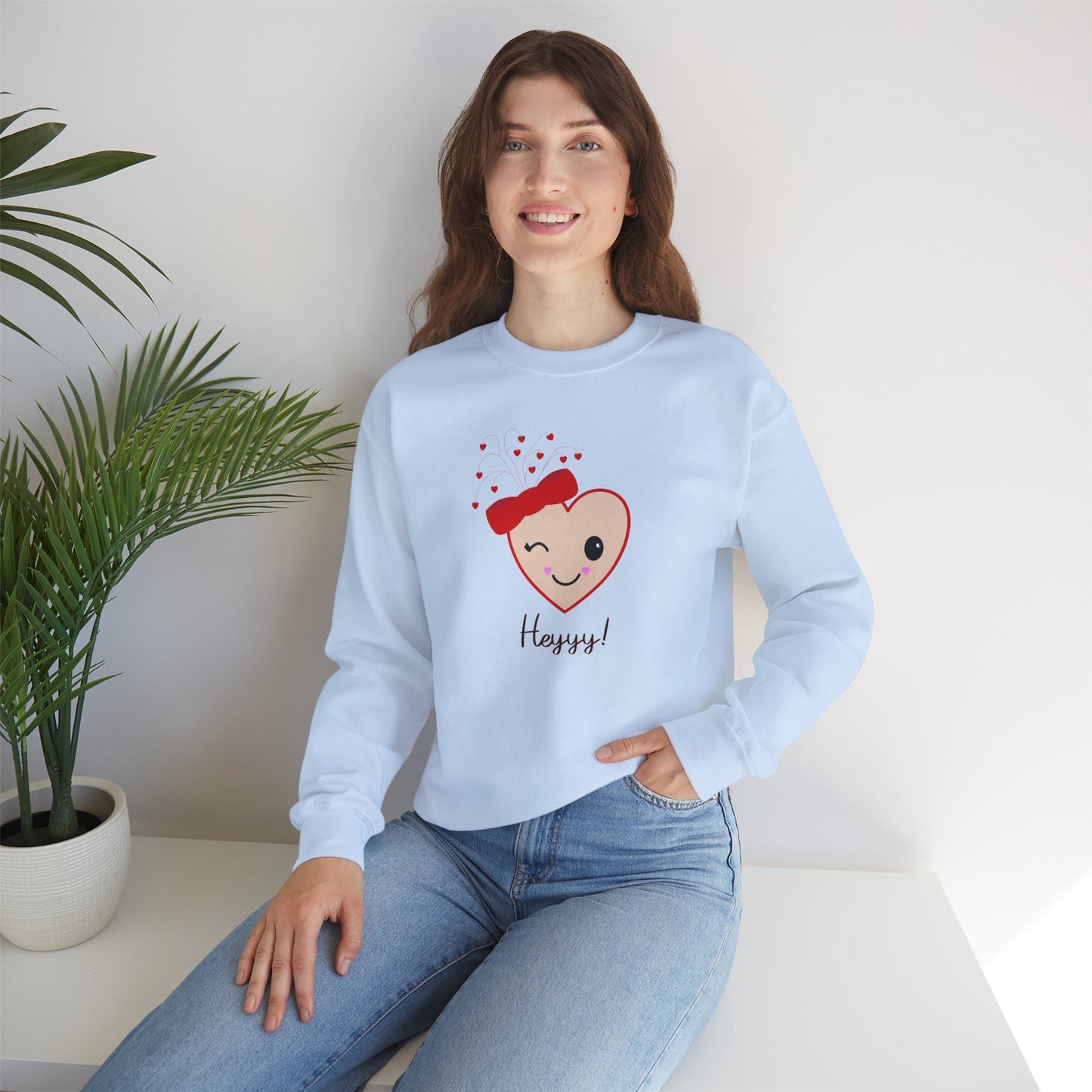 Flirting Heart Sweatshirt (Flesh) by Lynn Salem Creates