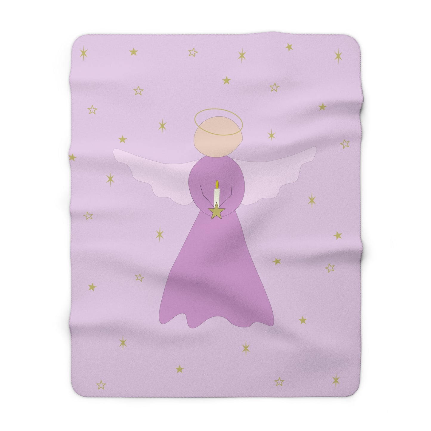 Blanket - Sherpa Fleece - Christmas Decor - Christmas Gift Ideas - Angel in Pink by Lynn Salem Creates