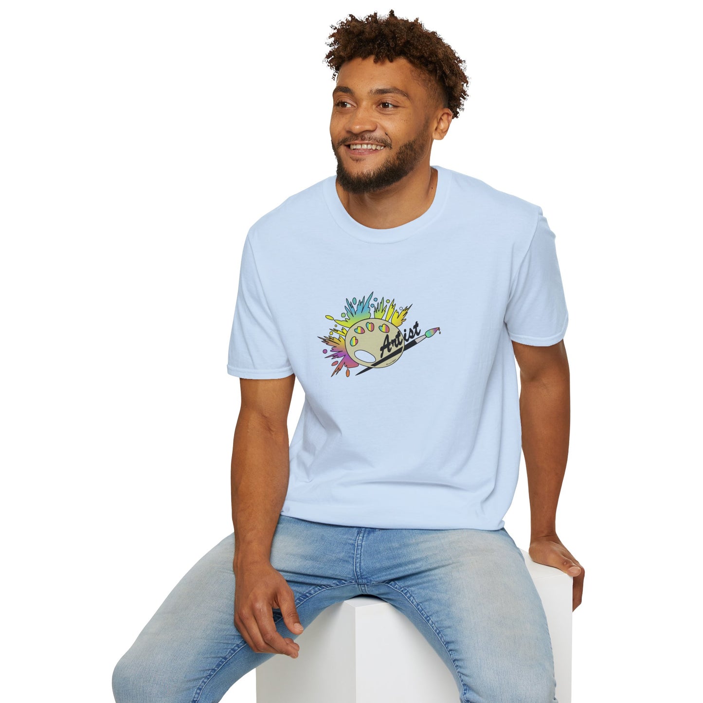 T-Shirt - Unisex Softstyle - Paint, Palette, Brush by Lynn Salem Creates