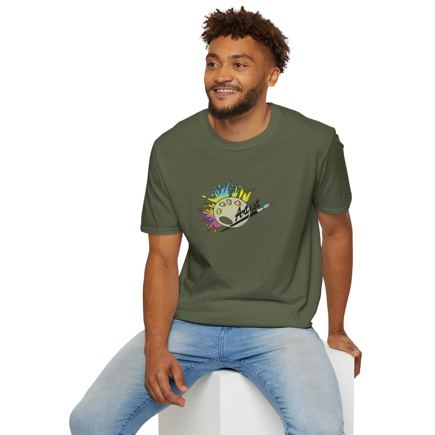 T-Shirt - Unisex Softstyle - Paint, Palette, Brush by Lynn Salem Creates
