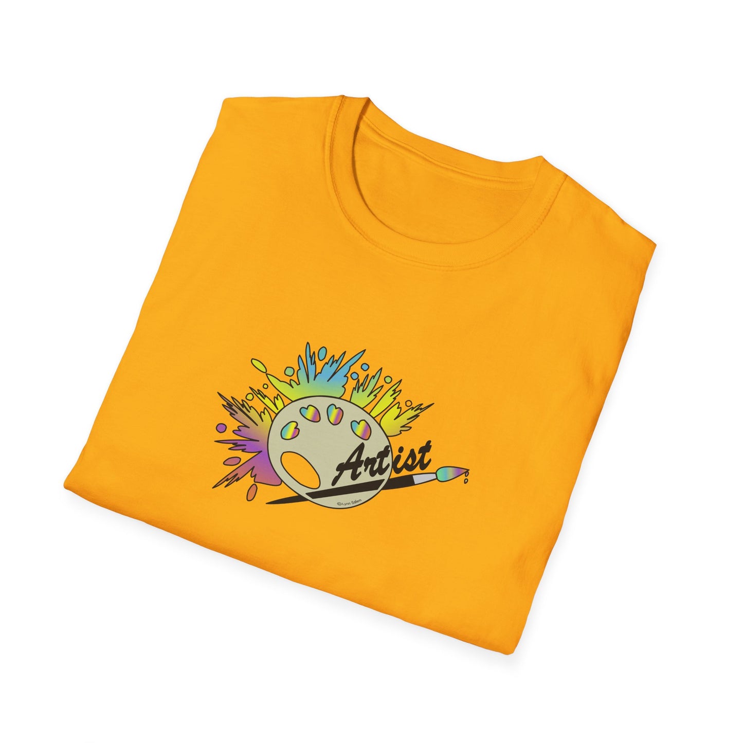 T-Shirt - Unisex Softstyle - Paint, Palette, Brush by Lynn Salem Creates