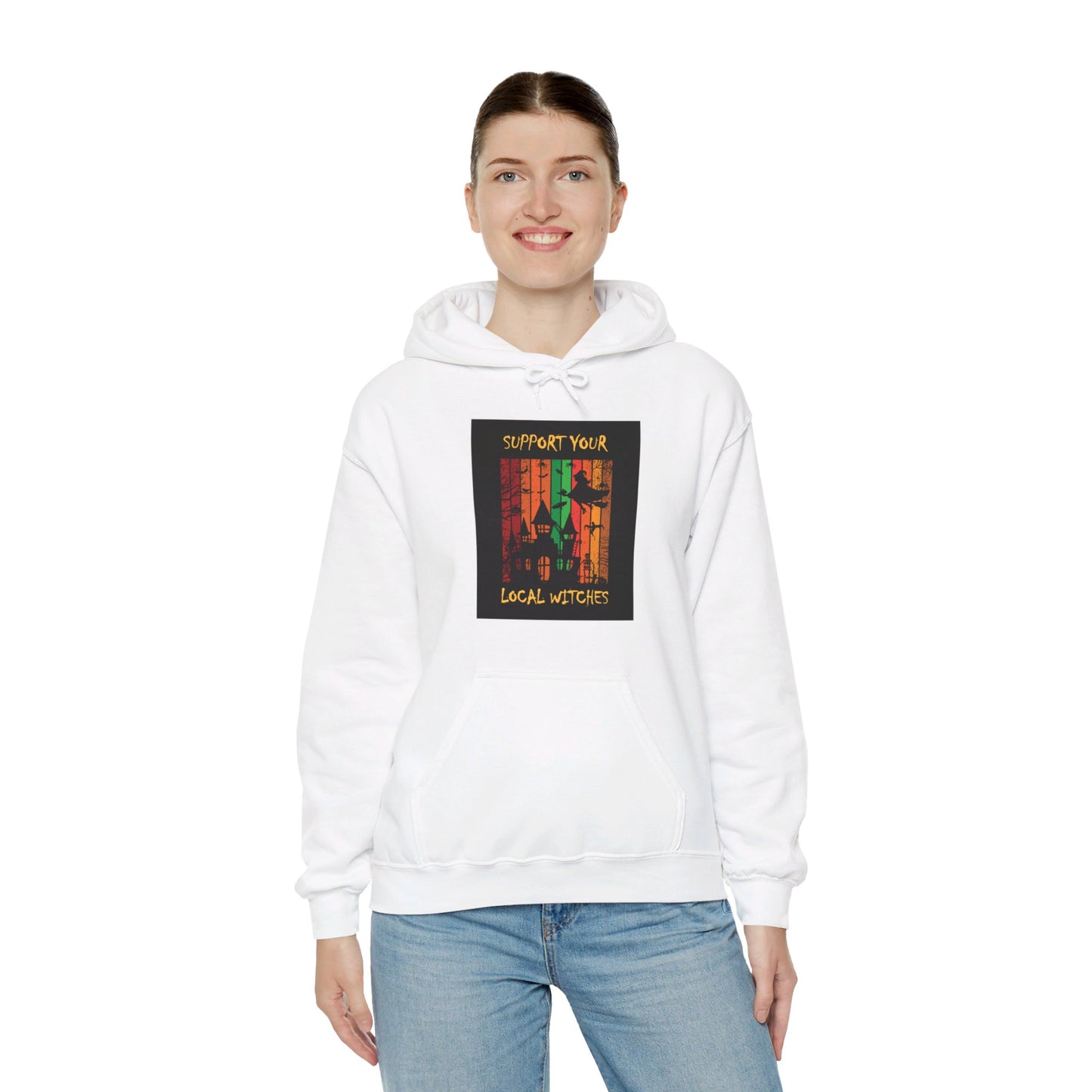 Hooded Sweatshirt-Unisex Heavy Blend™- Halloween - Support Your Local Witches by Lynn Salem Creates