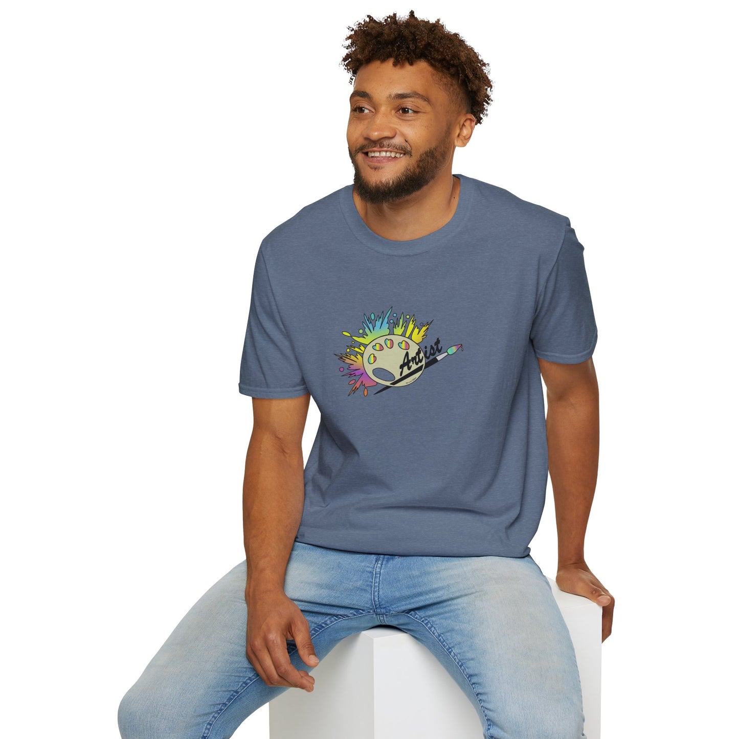 T-Shirt - Unisex Softstyle - Paint, Palette, Brush by Lynn Salem Creates