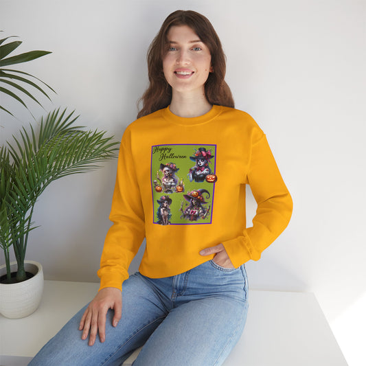 Crewneck Sweatshirt - Halloween - Pretty Lady Skeletons by Lynn Salem Creates